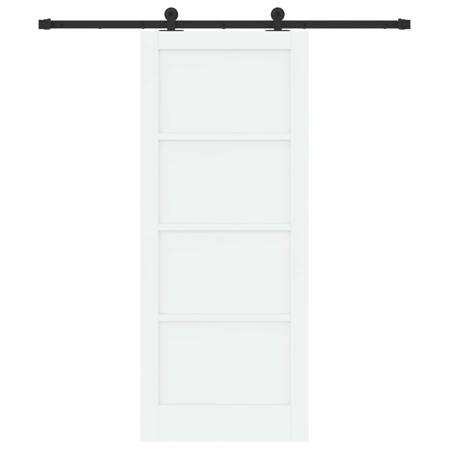 Csúszó ajtó Fehér és Fekete 83 x 202 cm Tömör Fenyőfa