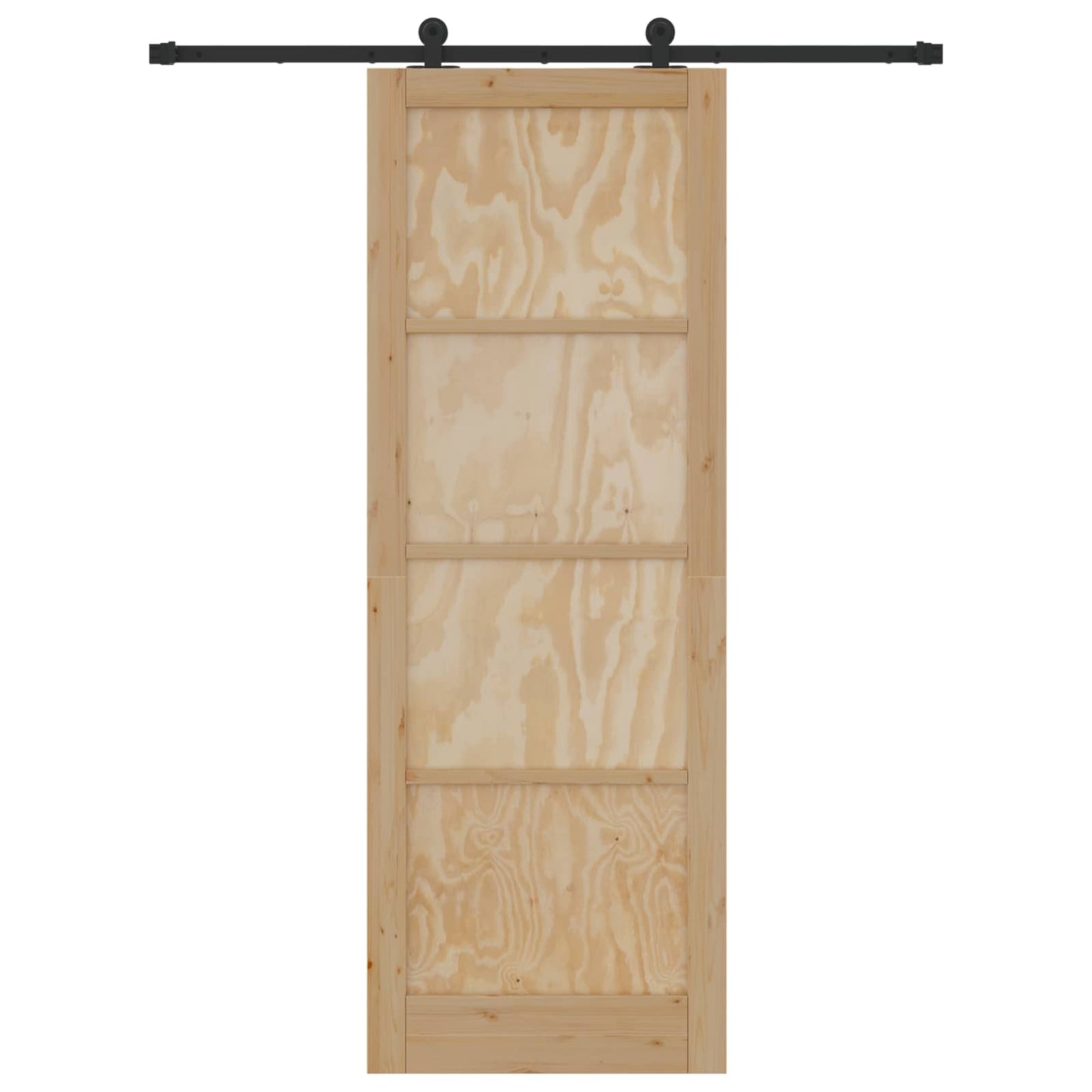 Csúszó ajtó Természetes és Fekete 83 x 232 cm Tömör Fenyőfa