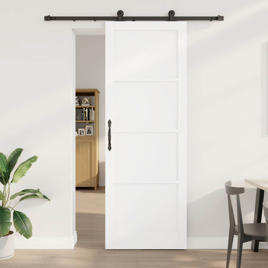 Csúszó ajtó Fehér és Fekete 83 x 232 cm Tömör Fenyőfa