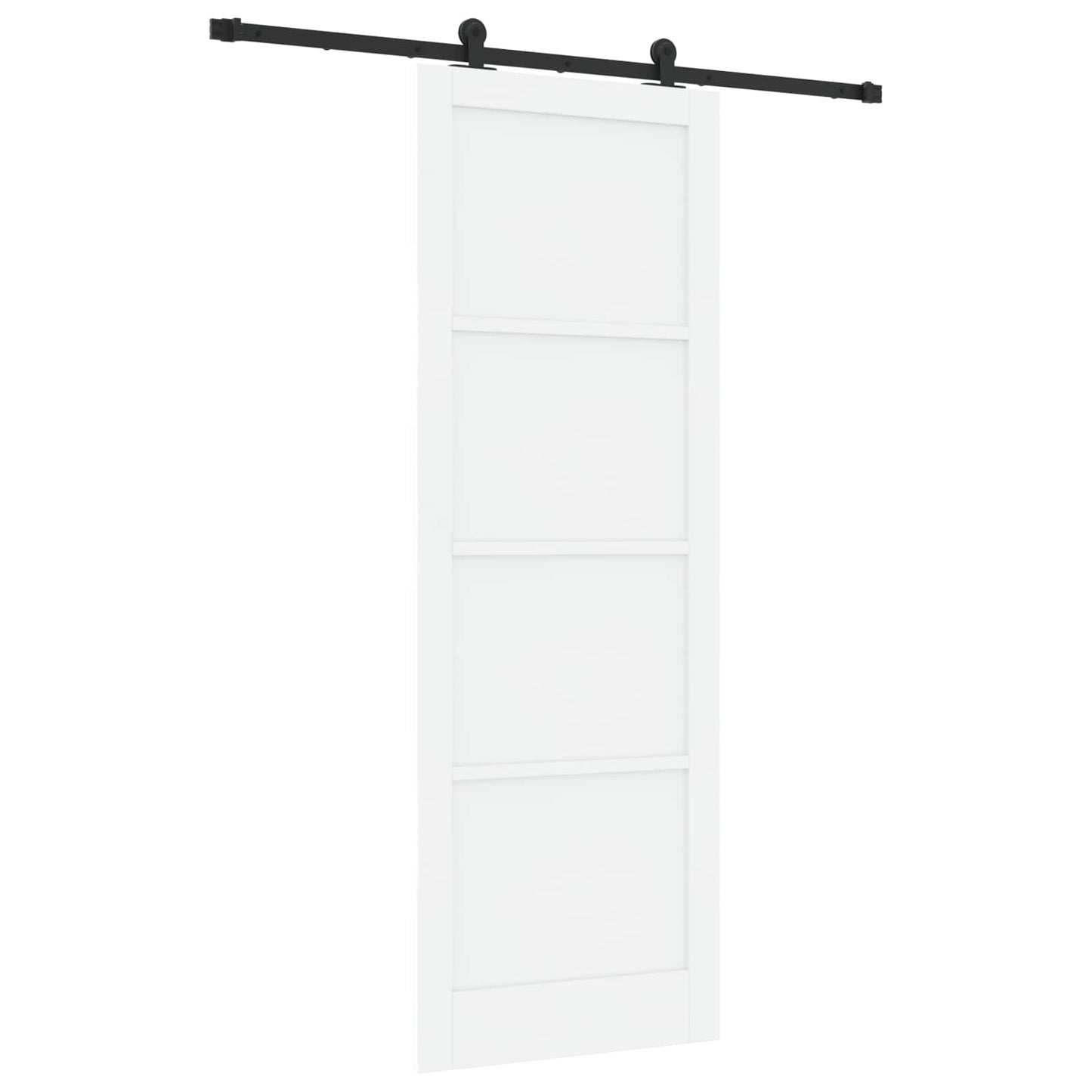Csúszó ajtó Fehér és Fekete 83 x 232 cm Tömör Fenyőfa
