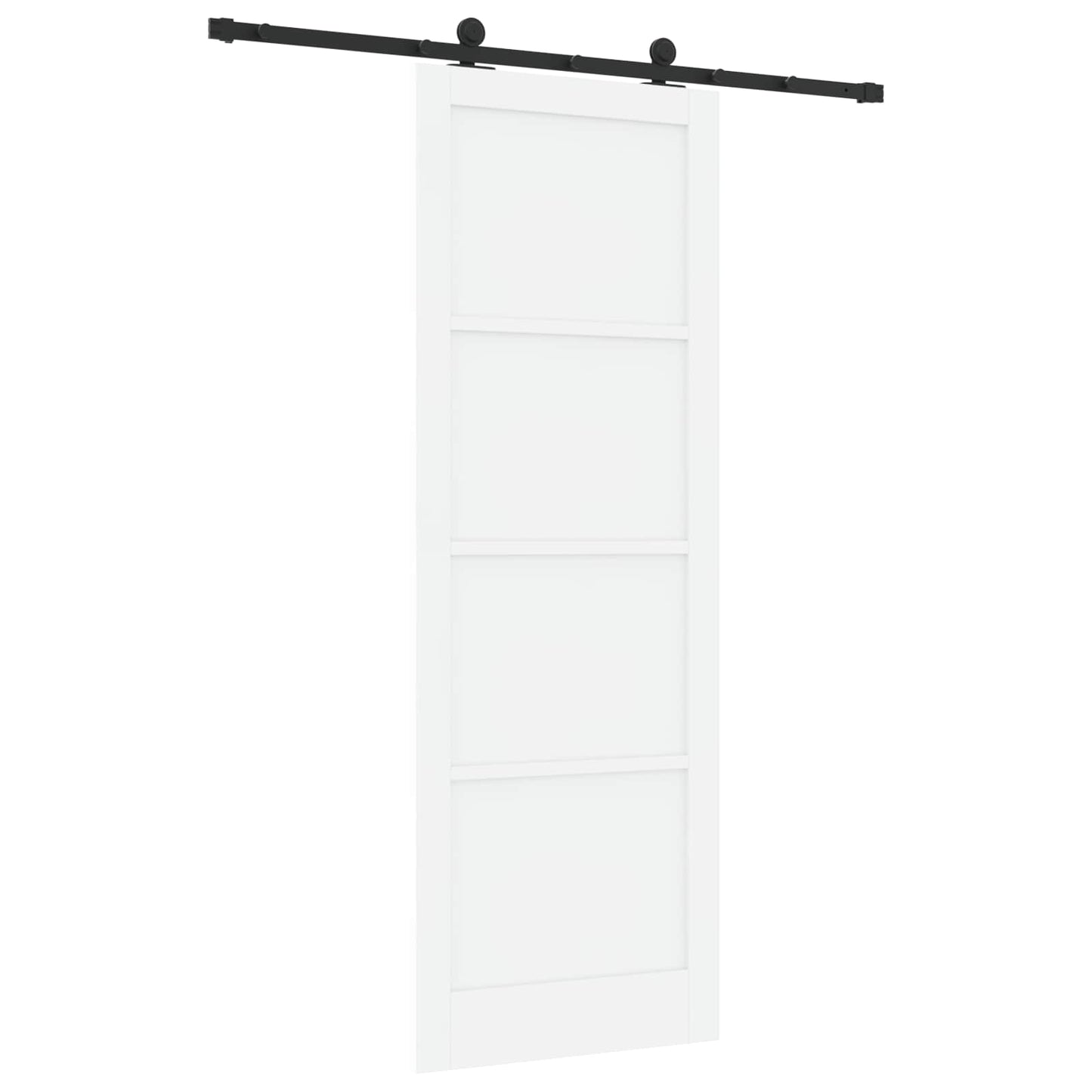 Csúszó ajtó Fehér és Fekete 83 x 232 cm Tömör Fenyőfa