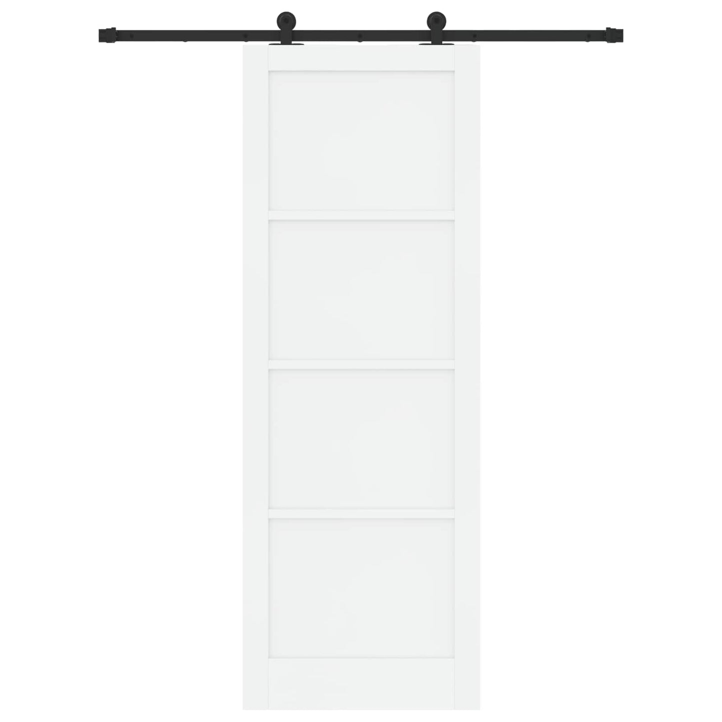 Csúszó ajtó Fehér és Fekete 83 x 232 cm Tömör Fenyőfa