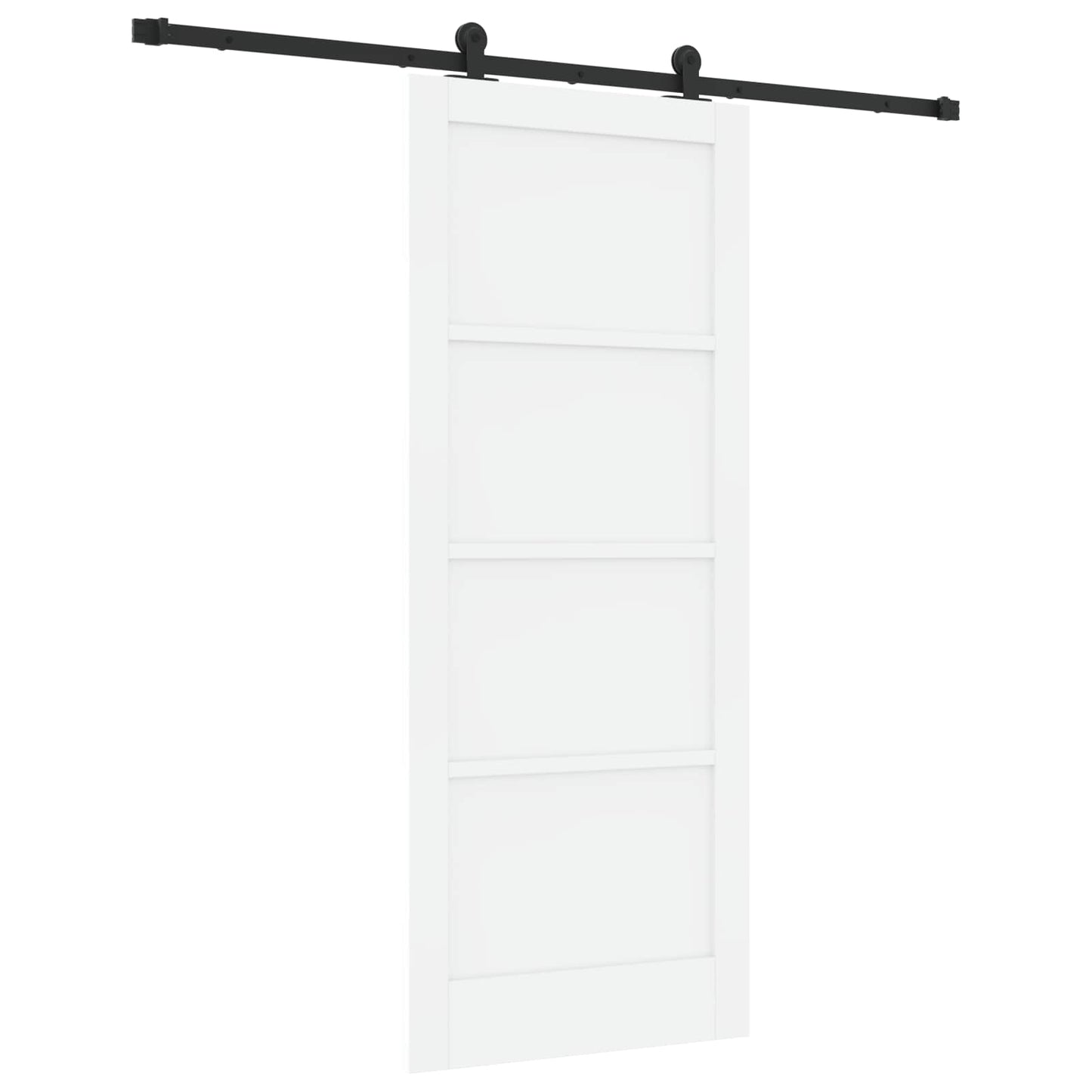 Csúszó ajtó Fehér és Fekete 83 x 202 cm Tömör Fenyőfa