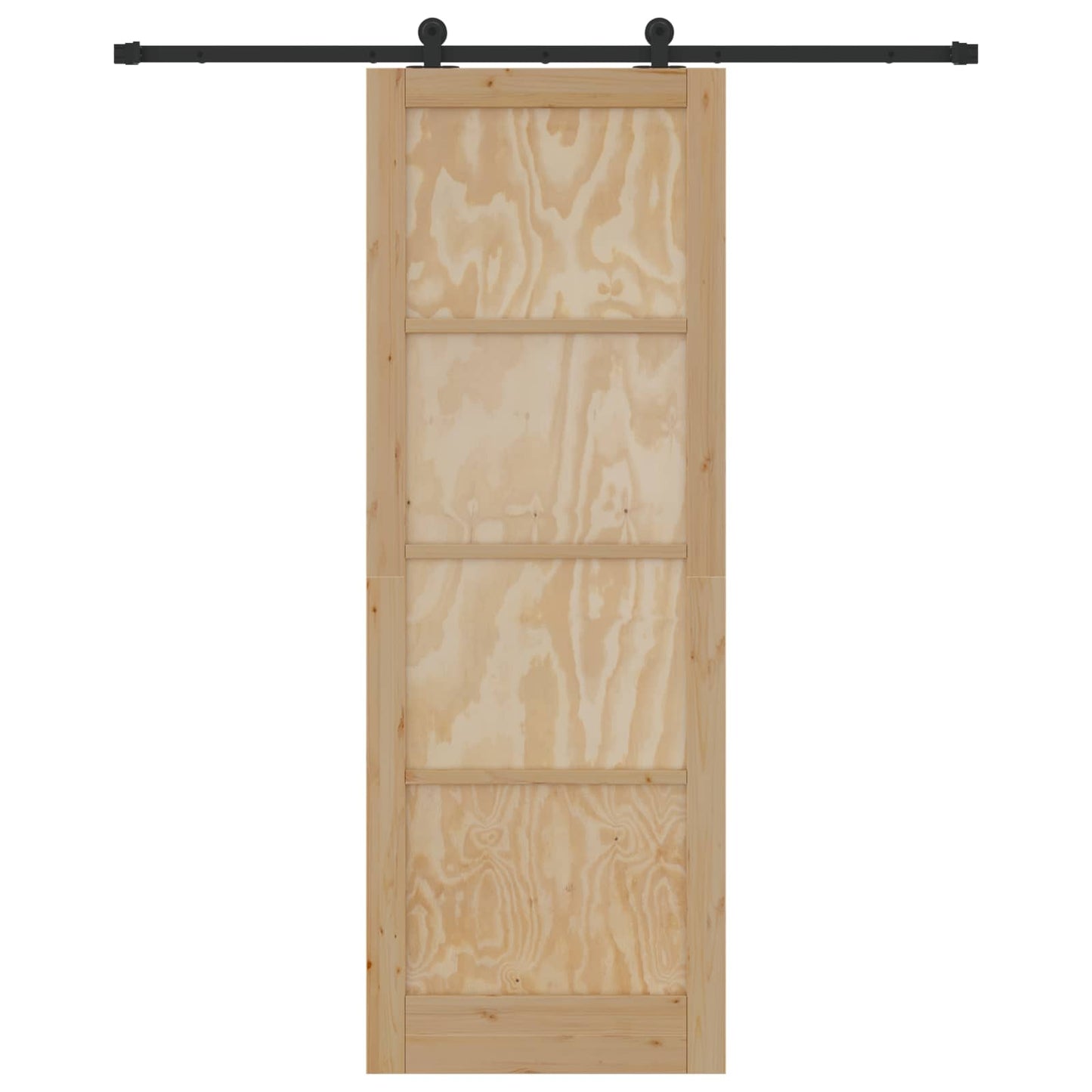 Csúszó ajtó Természetes és Fekete 83 x 232 cm Tömör Fenyőfa