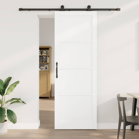 Csúszó ajtó Fehér és Fekete 83 x 232 cm Tömör Fenyőfa