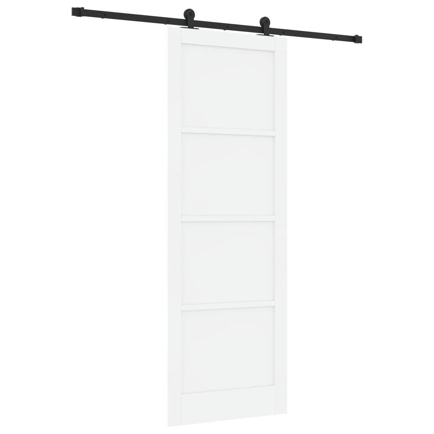 Csúszó ajtó Fehér és Fekete 83 x 232 cm Tömör Fenyőfa