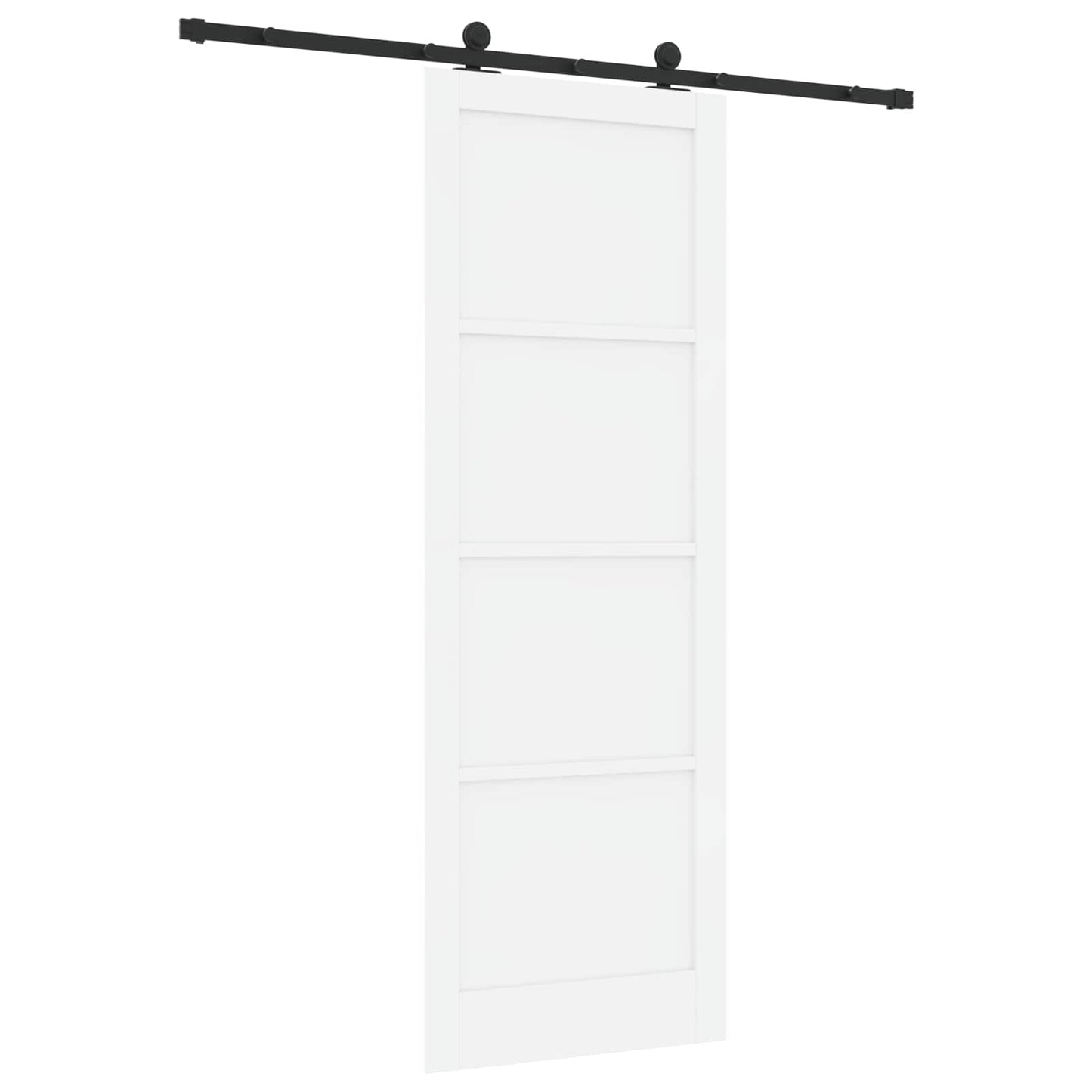 Csúszó ajtó Fehér és Fekete 83 x 232 cm Tömör Fenyőfa