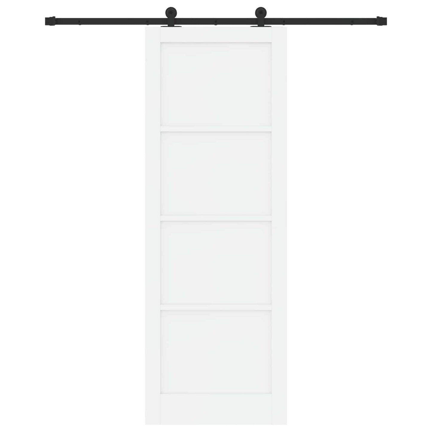 Csúszó ajtó Fehér és Fekete 83 x 232 cm Tömör Fenyőfa