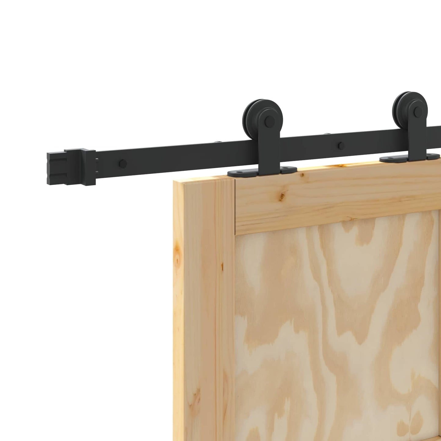 Csúszó ajtó Természetes és Fekete 86 x 211 cm Tömör Fenyőfa