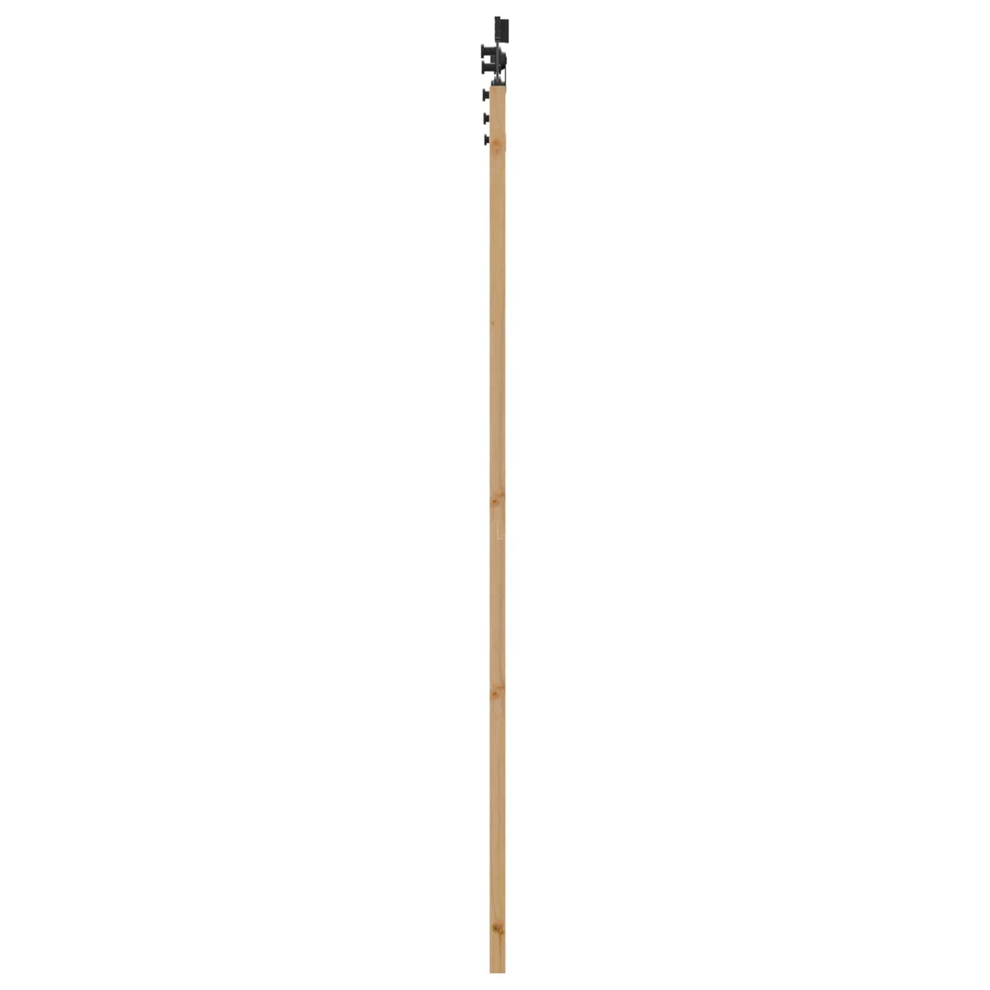 Csúszó ajtó Természetes és Fekete 86 x 211 cm Tömör Fenyőfa