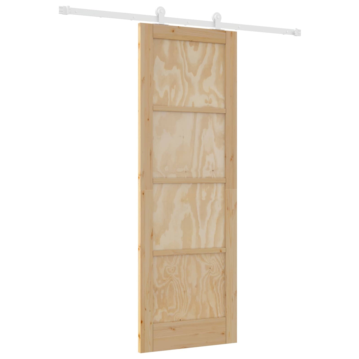 Csúszó ajtó Természetes és Fehér 73,5 x 211 cm Tömör Fenyőfa