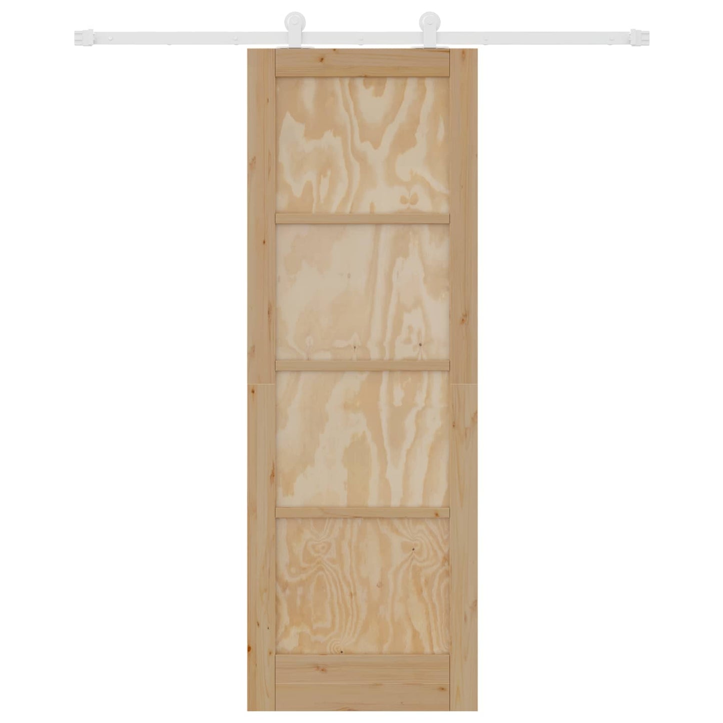 Csúszó ajtó Természetes és Fehér 73,5 x 211 cm Tömör Fenyőfa