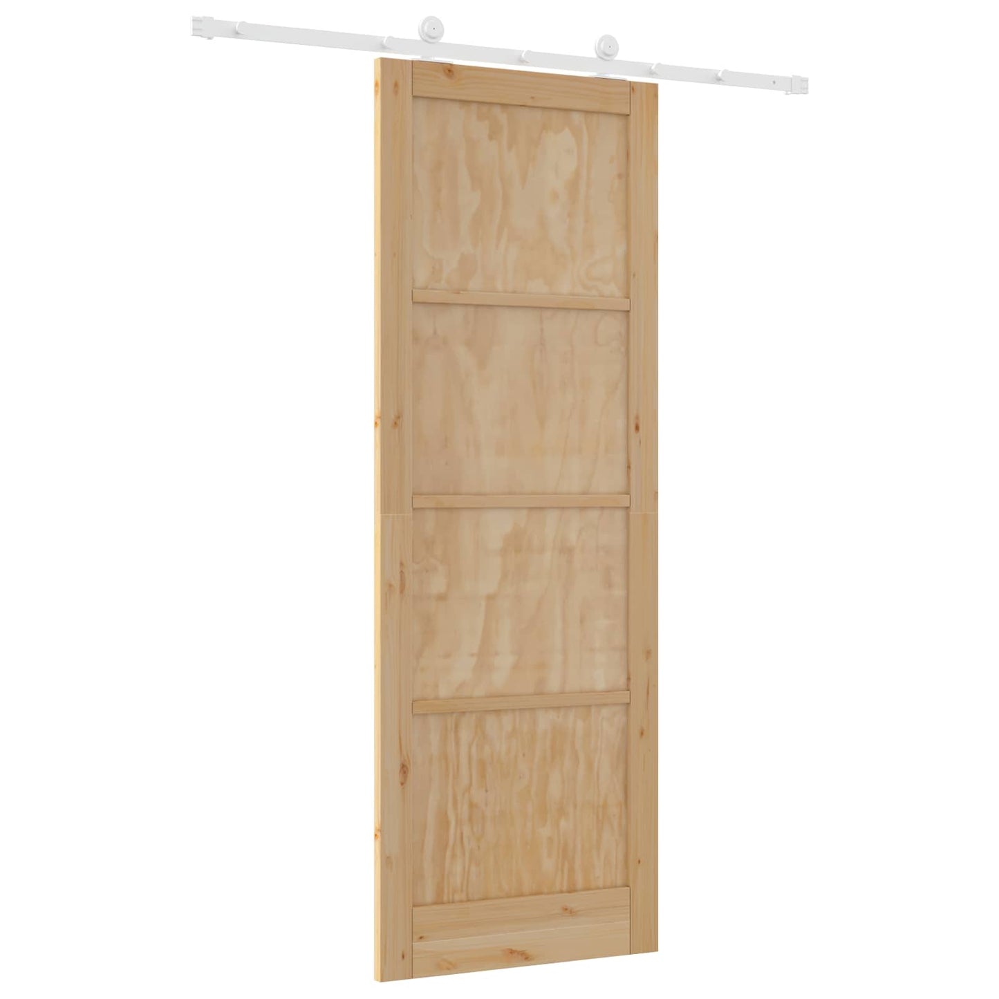 Csúszó ajtó Természetes és Fehér 83 x 232 cm Tömör Fenyőfa