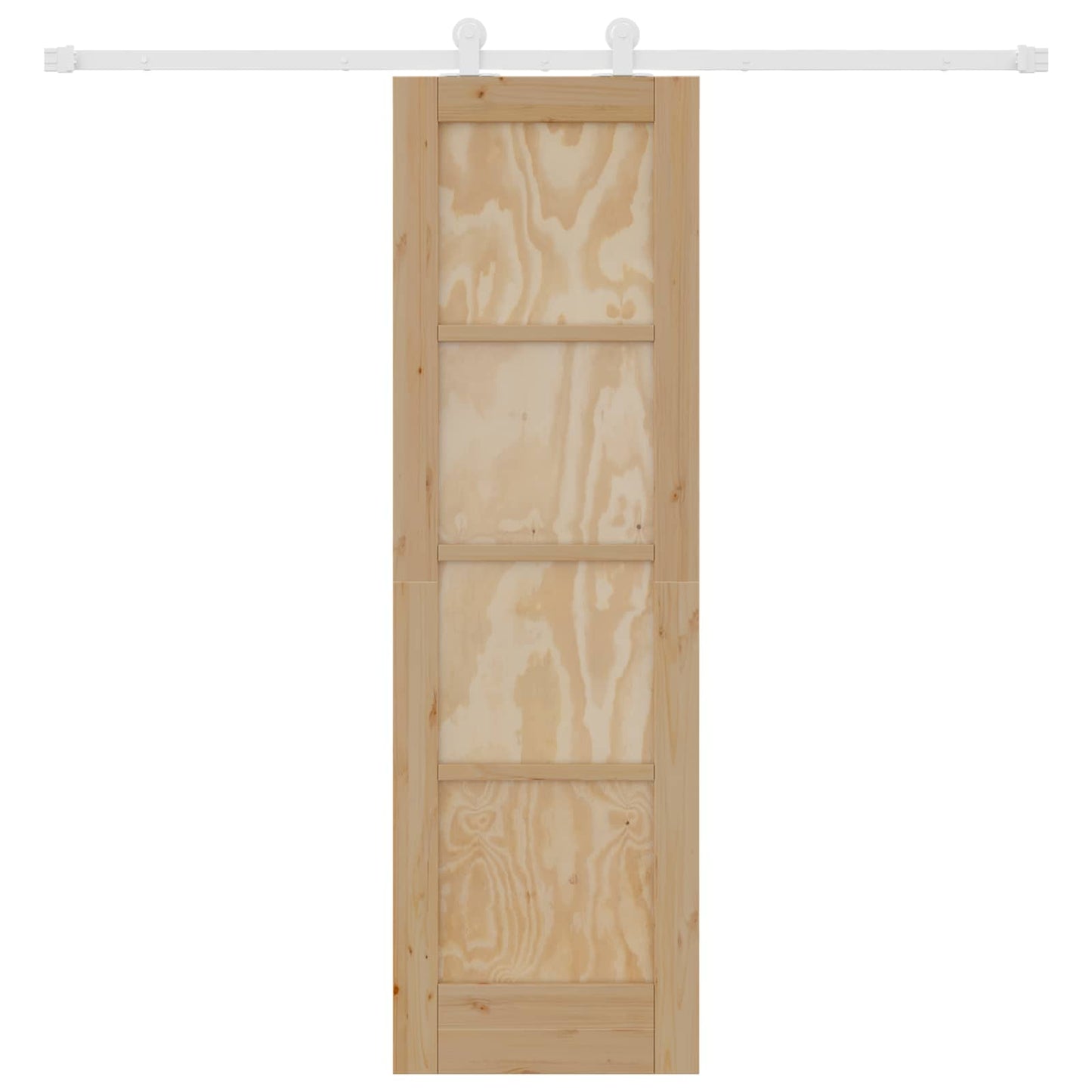 Csúszó ajtó Természetes és Fehér 61 x 198,5 cm Tömör Fenyőfa