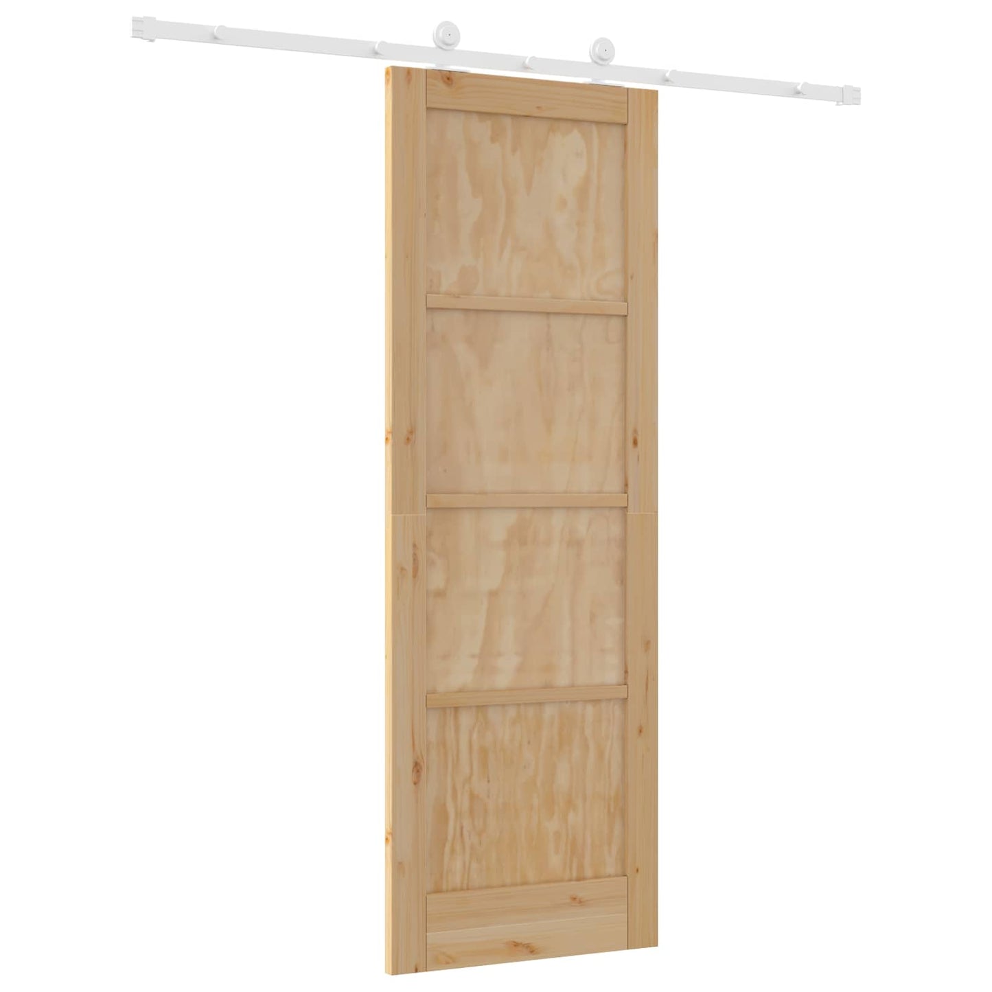 Csúszó ajtó Természetes és Fehér 73,5 x 211 cm Tömör Fenyőfa