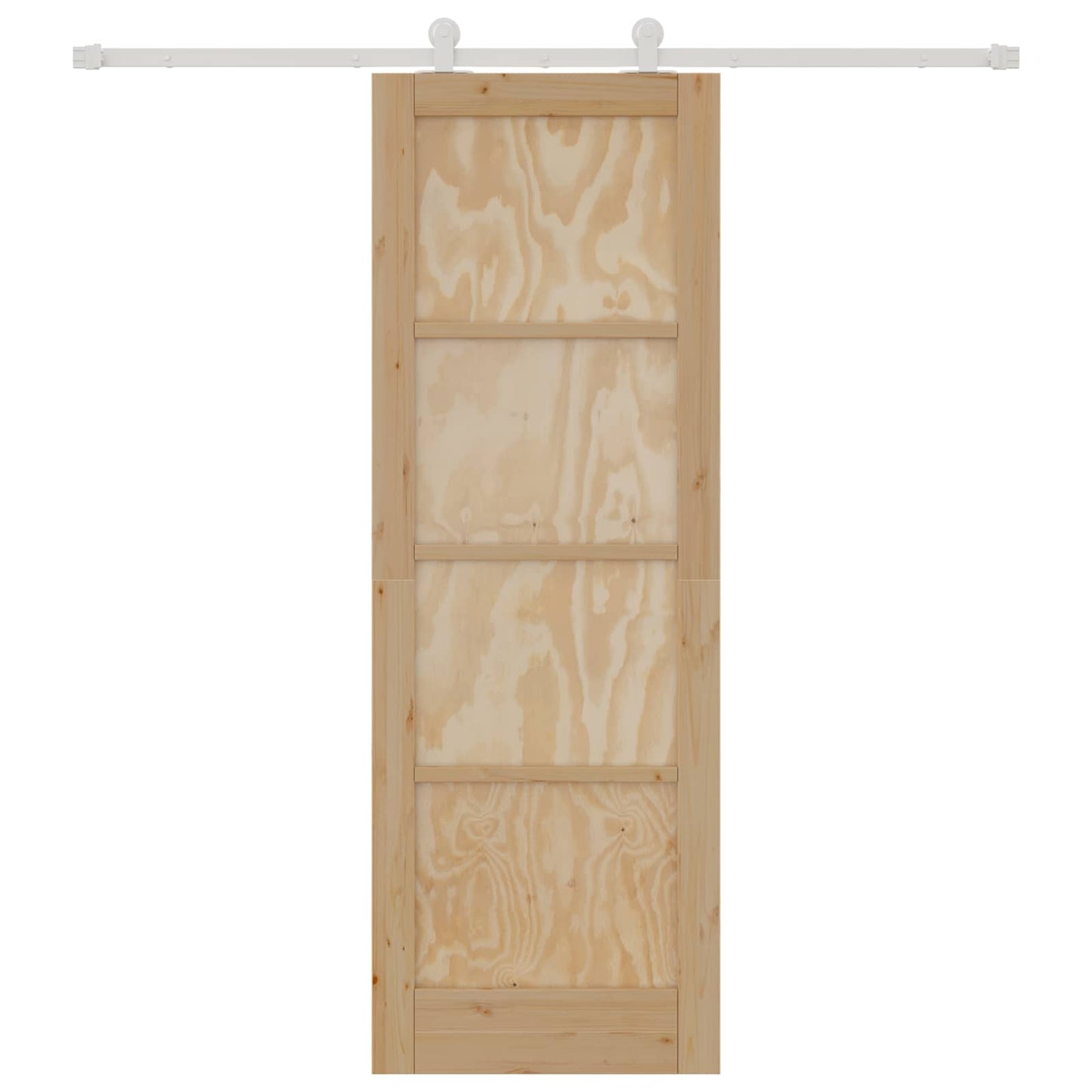 Csúszó ajtó Természetes és Fehér 73,5 x 211 cm Tömör Fenyőfa