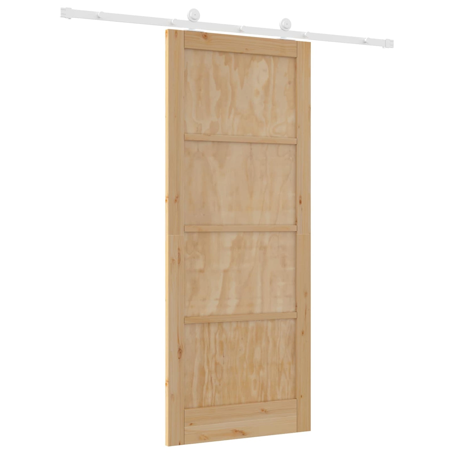 Csúszó ajtó Természetes és Fehér 86 x 211 cm Tömör Fenyőfa