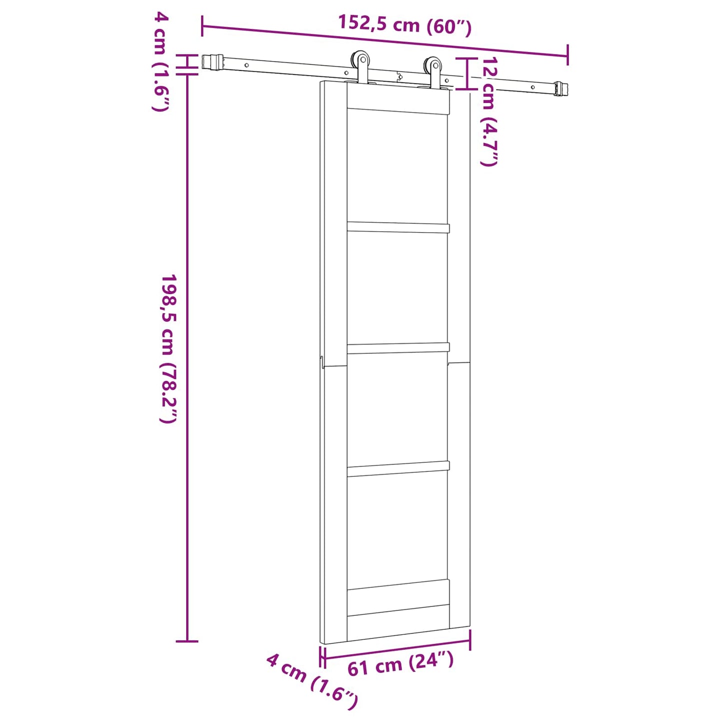 Csúszó ajtó ORKDAL Természetes 61 x 198,5 cm Tömör Fenyőfa