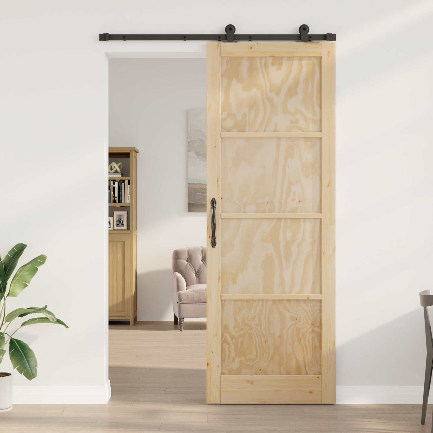 Csúszó ajtó ORKDAL Természetes 83 x 232 cm Tömör Fenyőfa