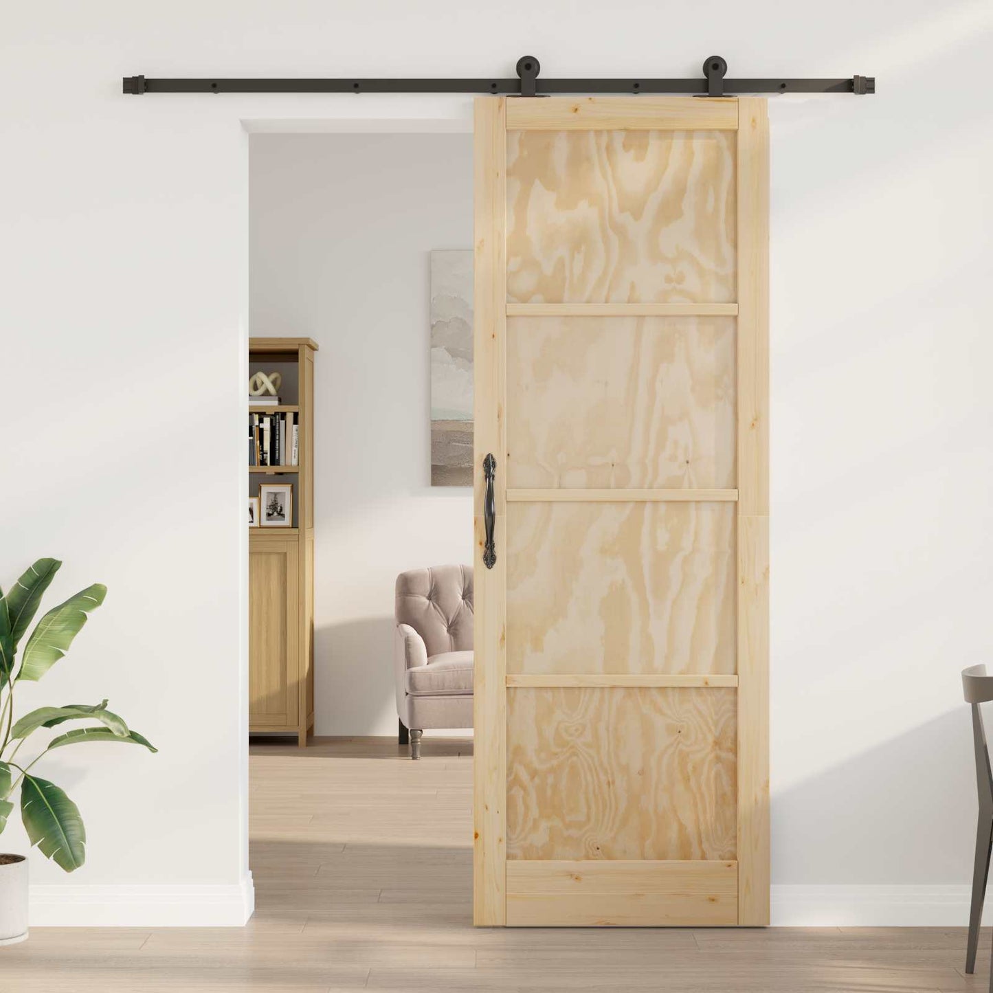 Csúszó ajtó ORKDAL Természetes 83 x 232 cm Tömör Fenyőfa