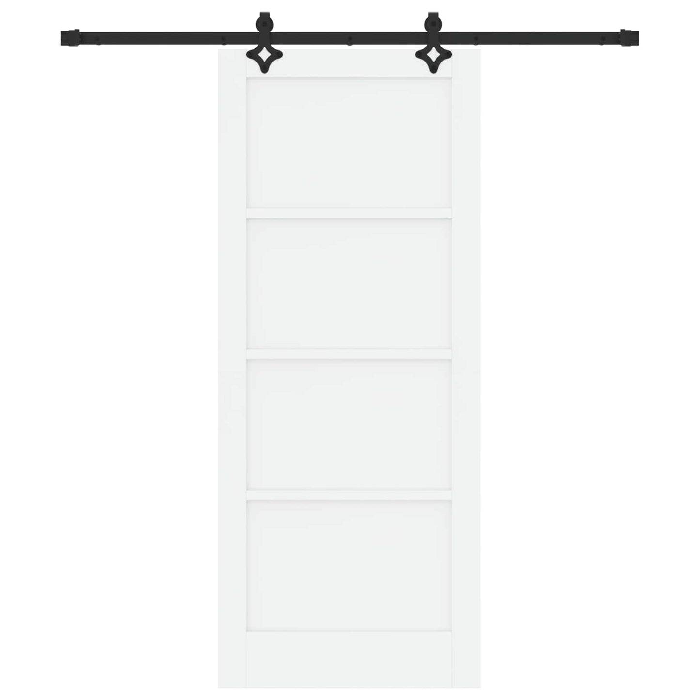 Csúszó ajtó Fehér és Fekete 83 x 202 cm Tömör Fenyőfa