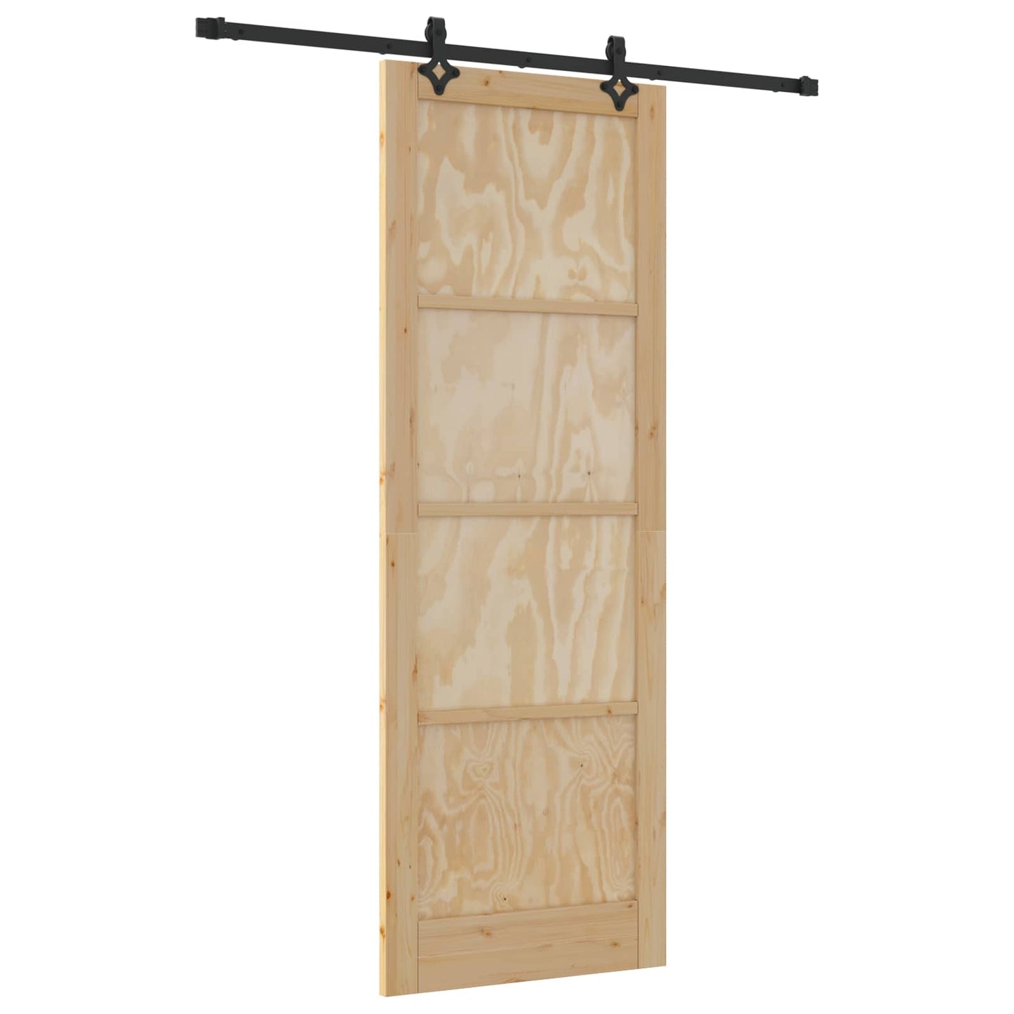 Csúszó ajtó Természetes és Fekete 83 x 232 cm Tömör Fenyőfa
