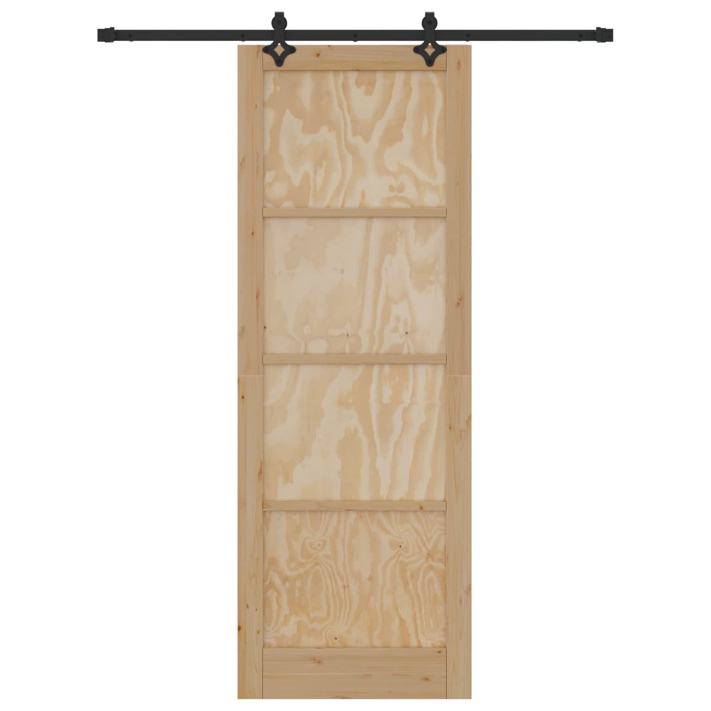 Csúszó ajtó Természetes és Fekete 83 x 232 cm Tömör Fenyőfa