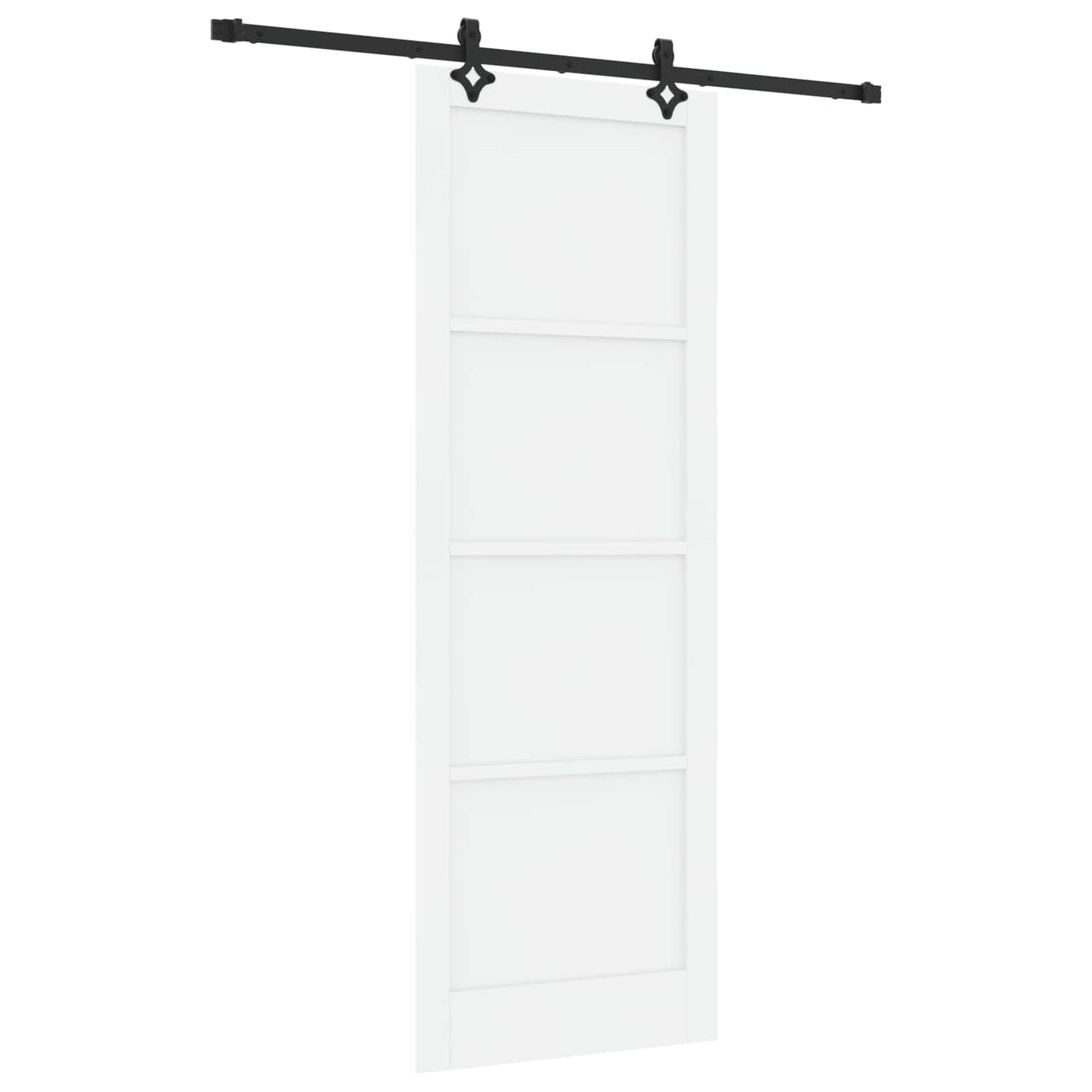 Csúszó ajtó Fehér és Fekete 83 x 232 cm Tömör Fenyőfa
