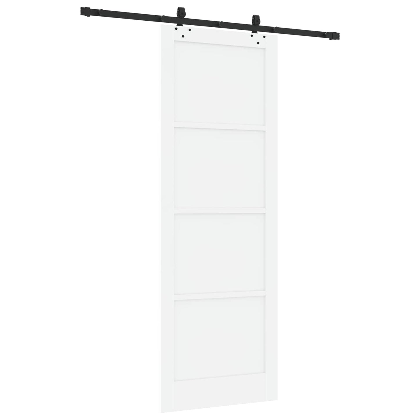Csúszó ajtó Fehér és Fekete 83 x 232 cm Tömör Fenyőfa