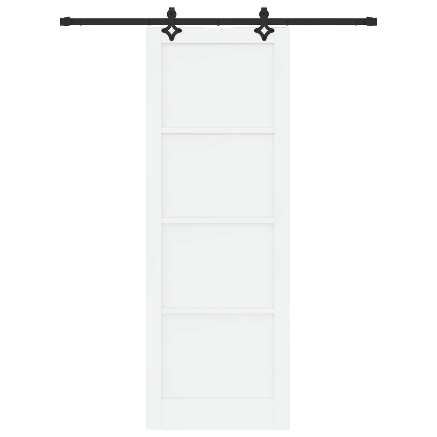 Csúszó ajtó Fehér és Fekete 83 x 232 cm Tömör Fenyőfa