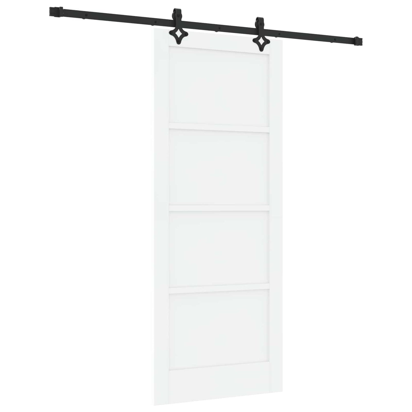 Csúszó ajtó Fehér és Fekete 83 x 202 cm Tömör Fenyőfa