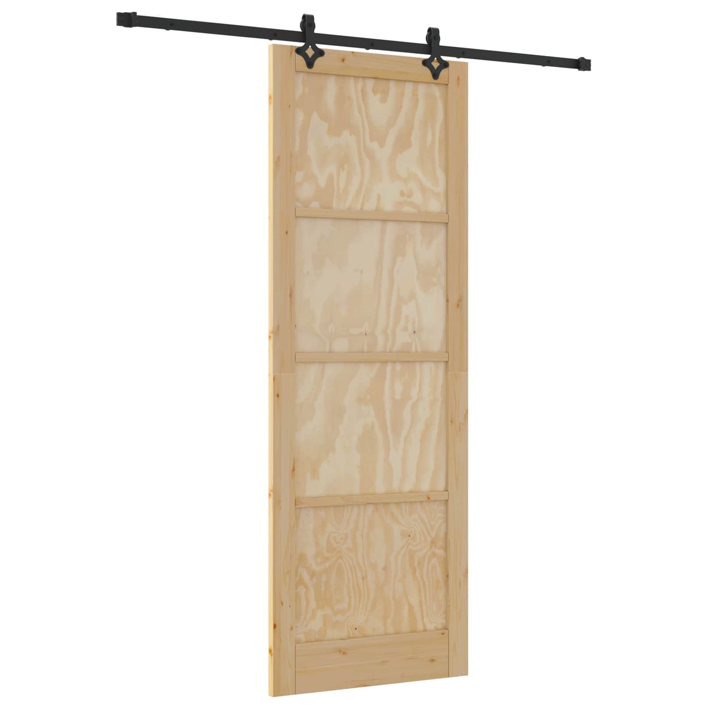 Csúszó ajtó Természetes és Fekete 83 x 232 cm Tömör Fenyőfa
