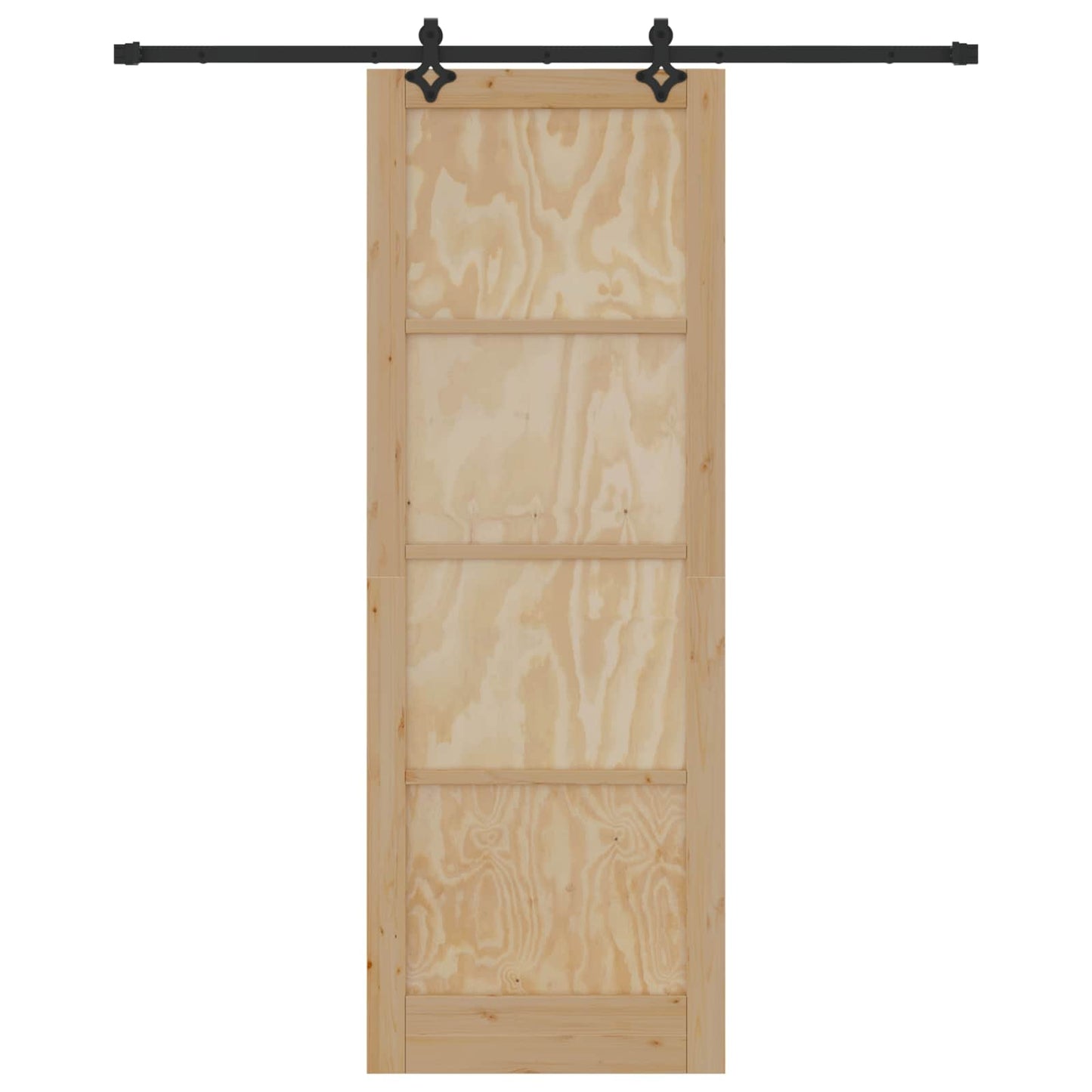 Csúszó ajtó Természetes és Fekete 83 x 232 cm Tömör Fenyőfa