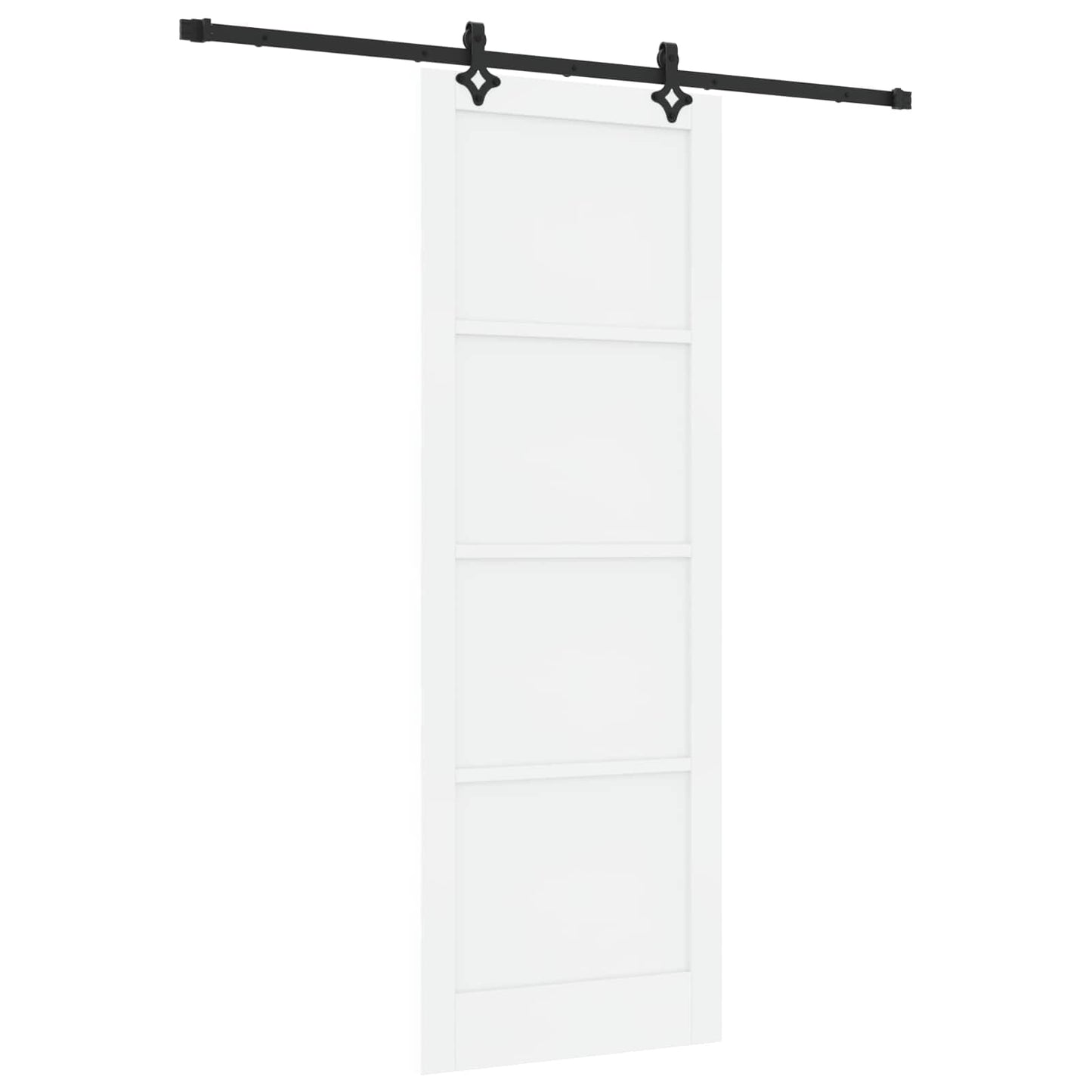 Csúszó ajtó Fehér és Fekete 83 x 232 cm Tömör Fenyőfa