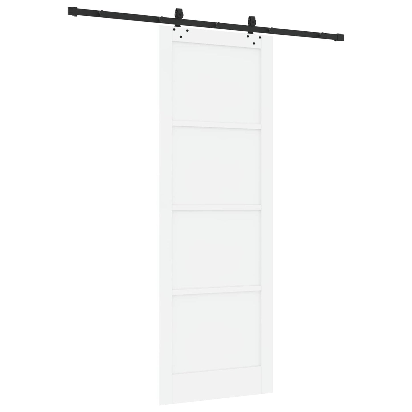 Csúszó ajtó Fehér és Fekete 83 x 232 cm Tömör Fenyőfa