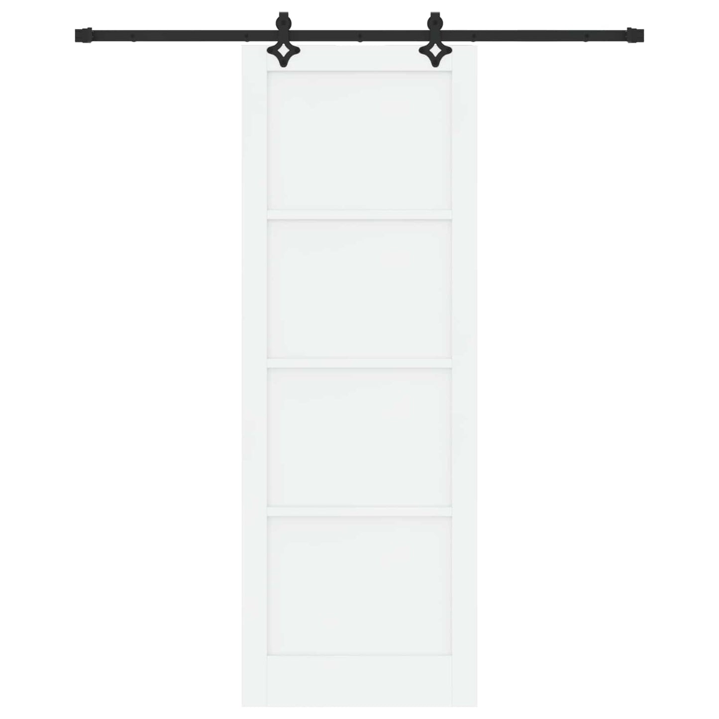 Csúszó ajtó Fehér és Fekete 83 x 232 cm Tömör Fenyőfa