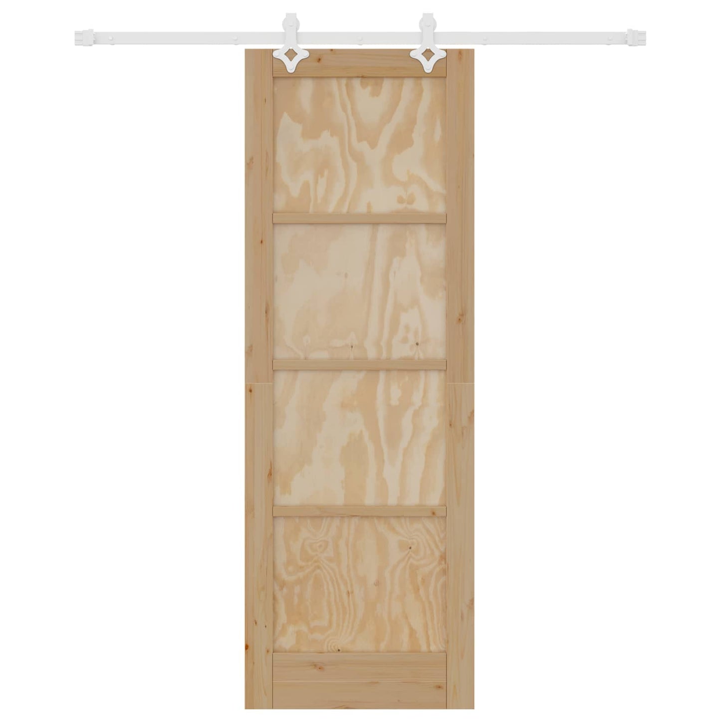 Csúszó ajtó Természetes és Fehér 73,5 x 211 cm Tömör Fenyőfa