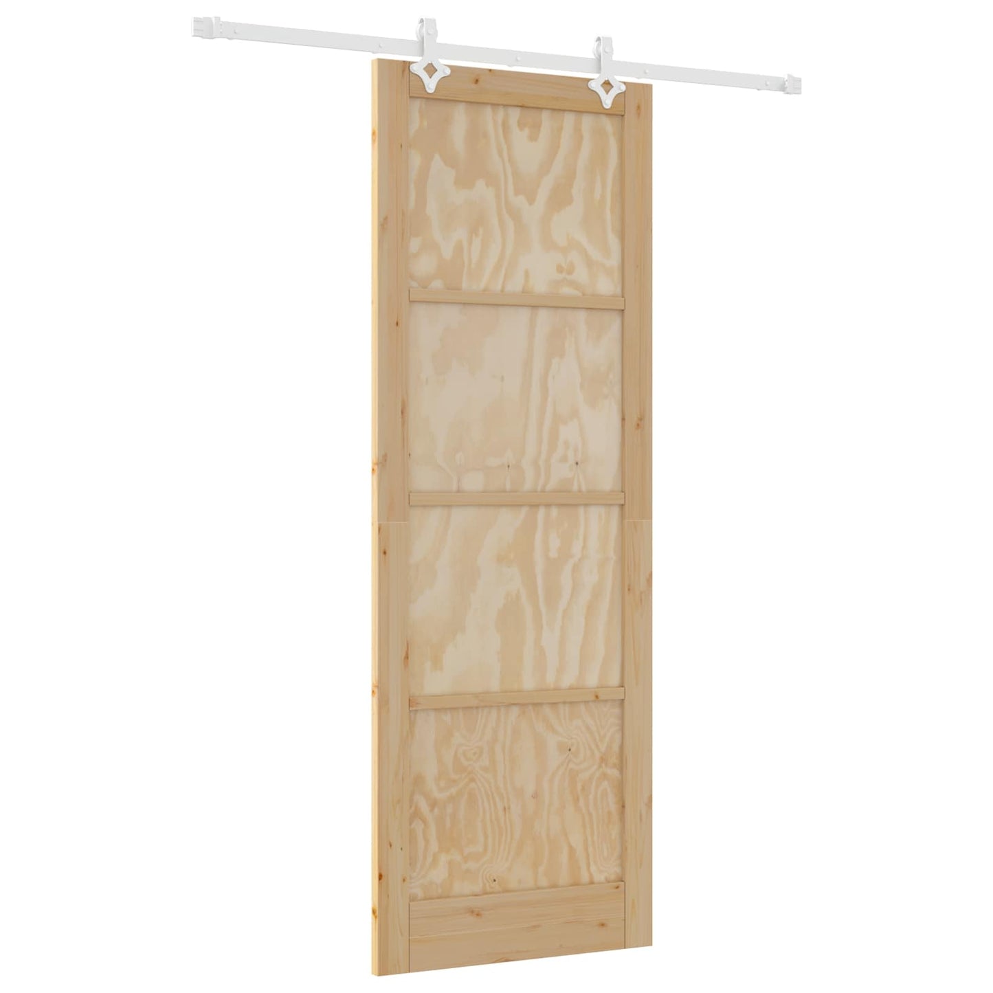 Csúszó ajtó Természetes és Fehér 83 x 232 cm Tömör Fenyőfa