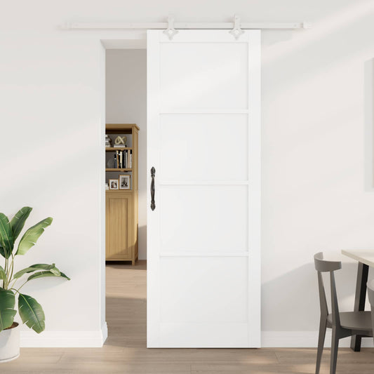 Csúszó ajtó Fehér 83 x 232 cm Tömör Fenyőfa