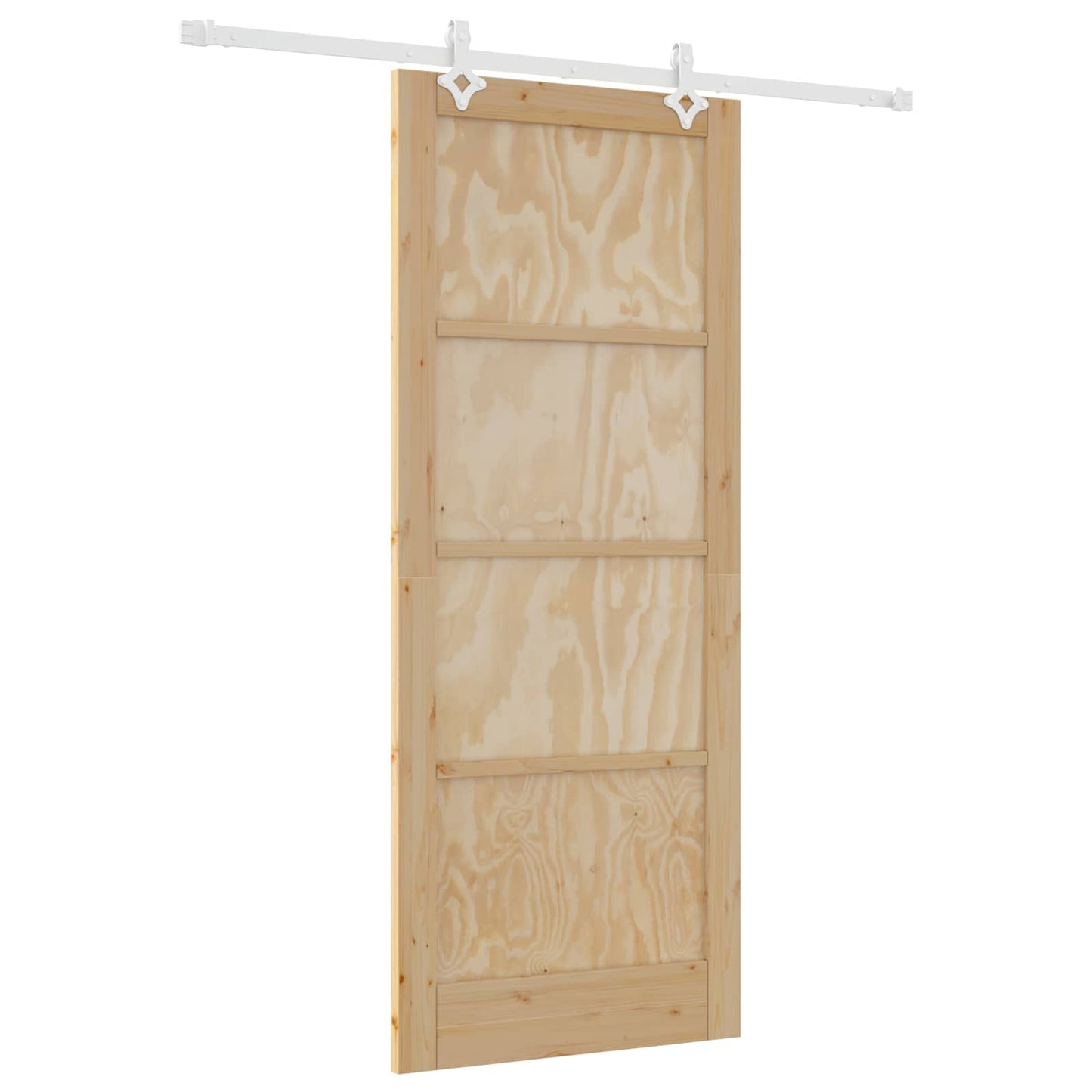 Csúszó ajtó Természetes és Fehér 86 x 211 cm Tömör Fenyőfa