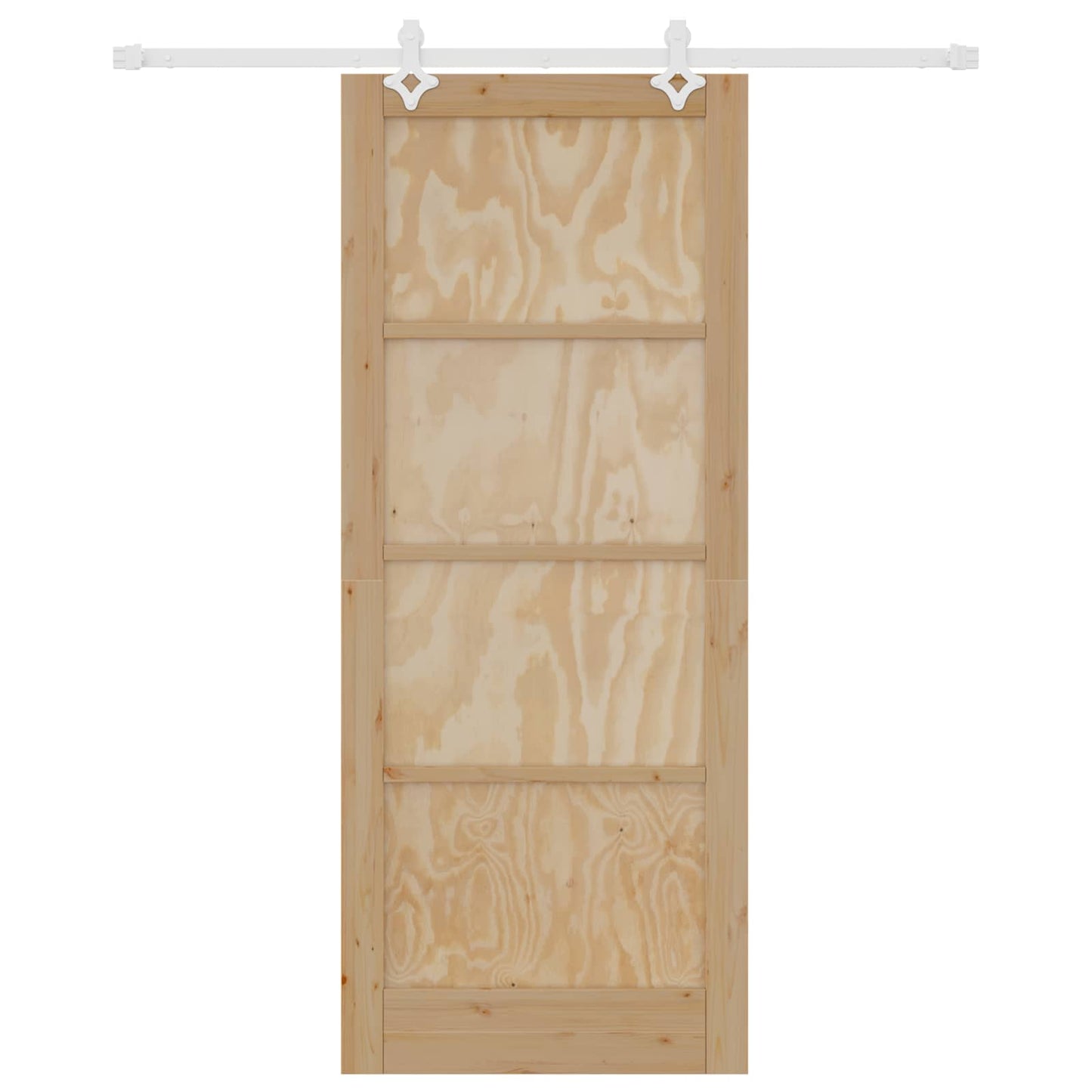 Csúszó ajtó Természetes és Fehér 86 x 211 cm Tömör Fenyőfa