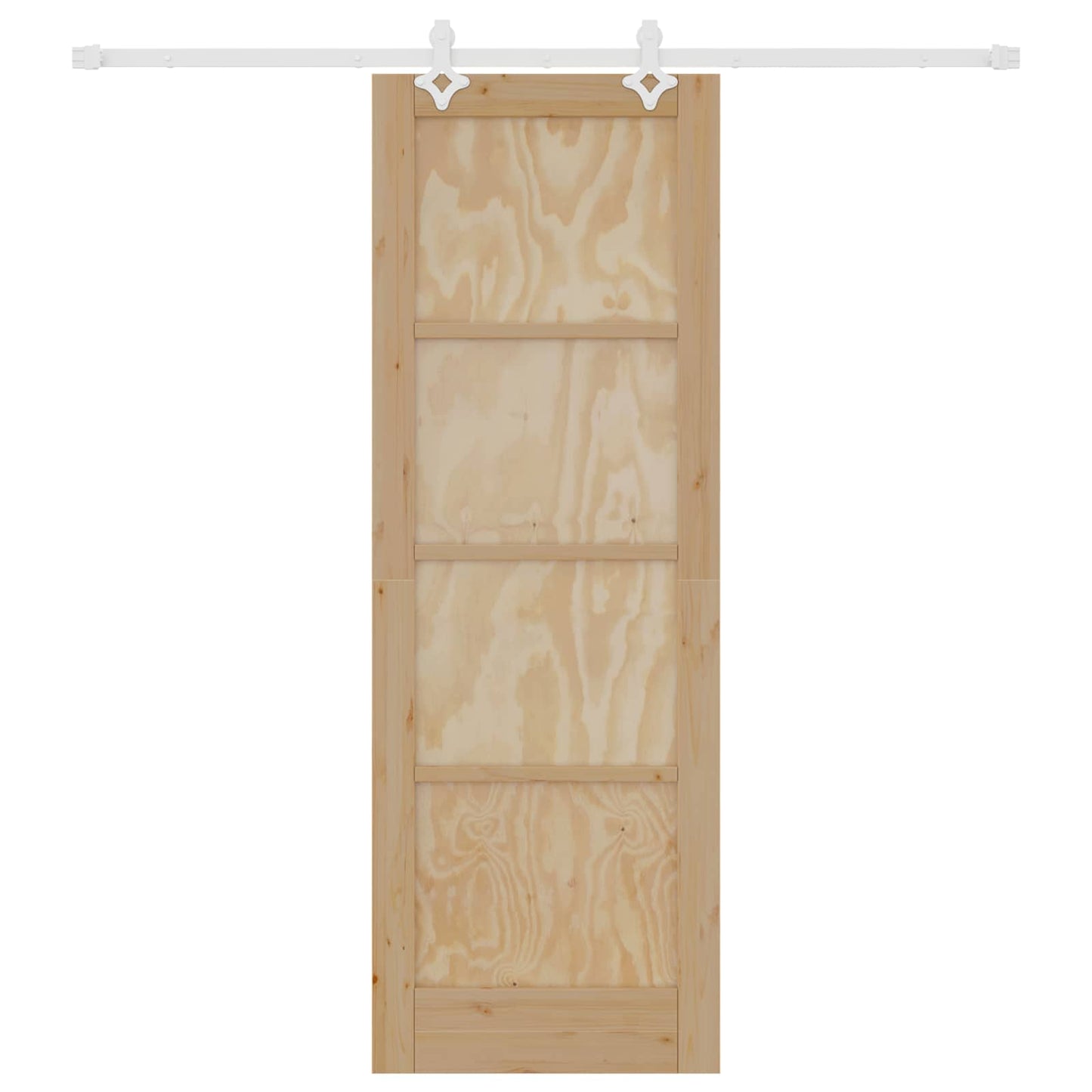 Csúszó ajtó Természetes és Fehér 73,5 x 211 cm Tömör Fenyőfa