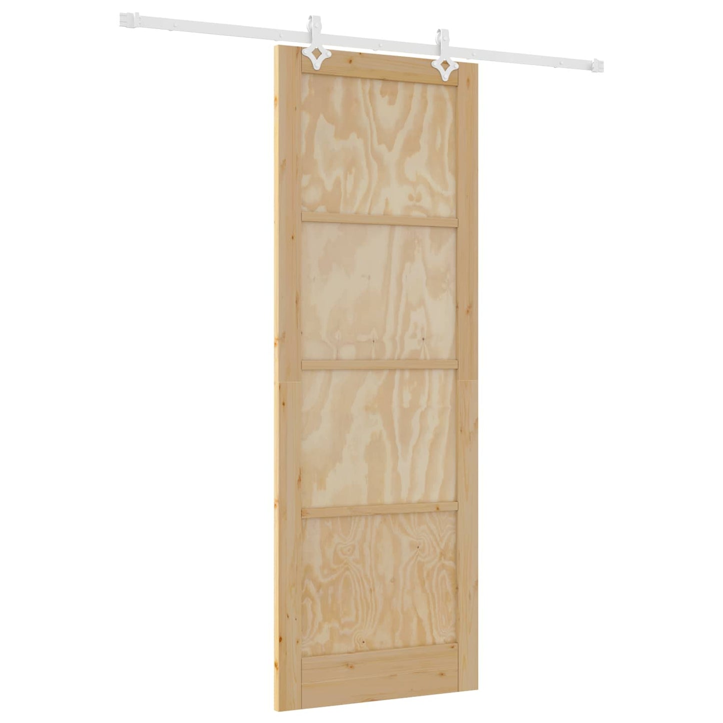 Csúszó ajtó Természetes és Fehér 83 x 232 cm Tömör Fenyőfa