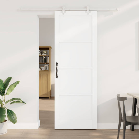 Csúszó ajtó Fehér 83 x 232 cm Tömör Fenyőfa