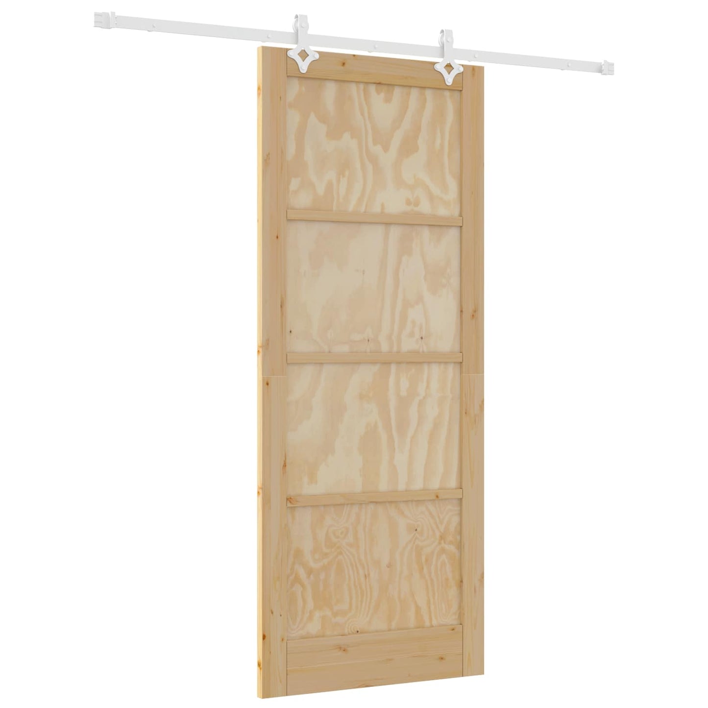 Csúszó ajtó Természetes és Fehér 86 x 211 cm Tömör Fenyőfa