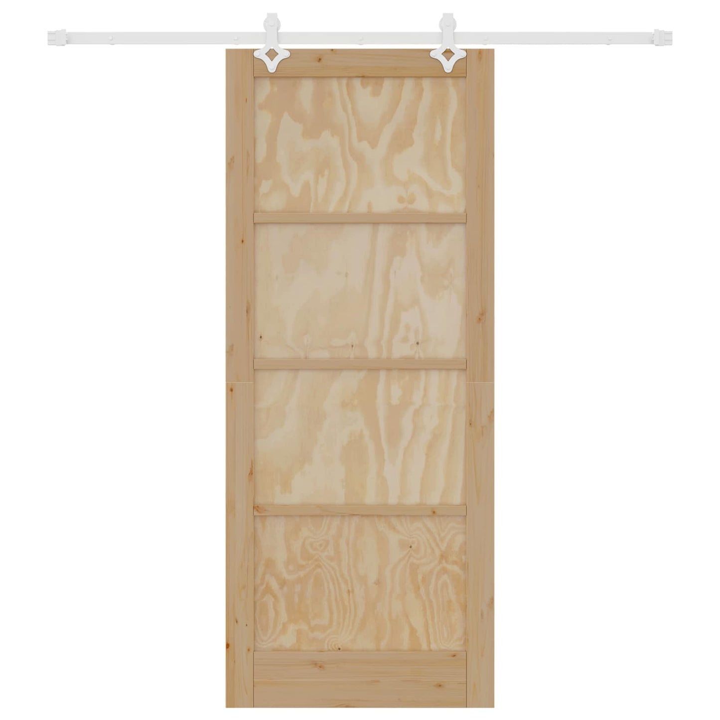 Csúszó ajtó Természetes és Fehér 86 x 211 cm Tömör Fenyőfa
