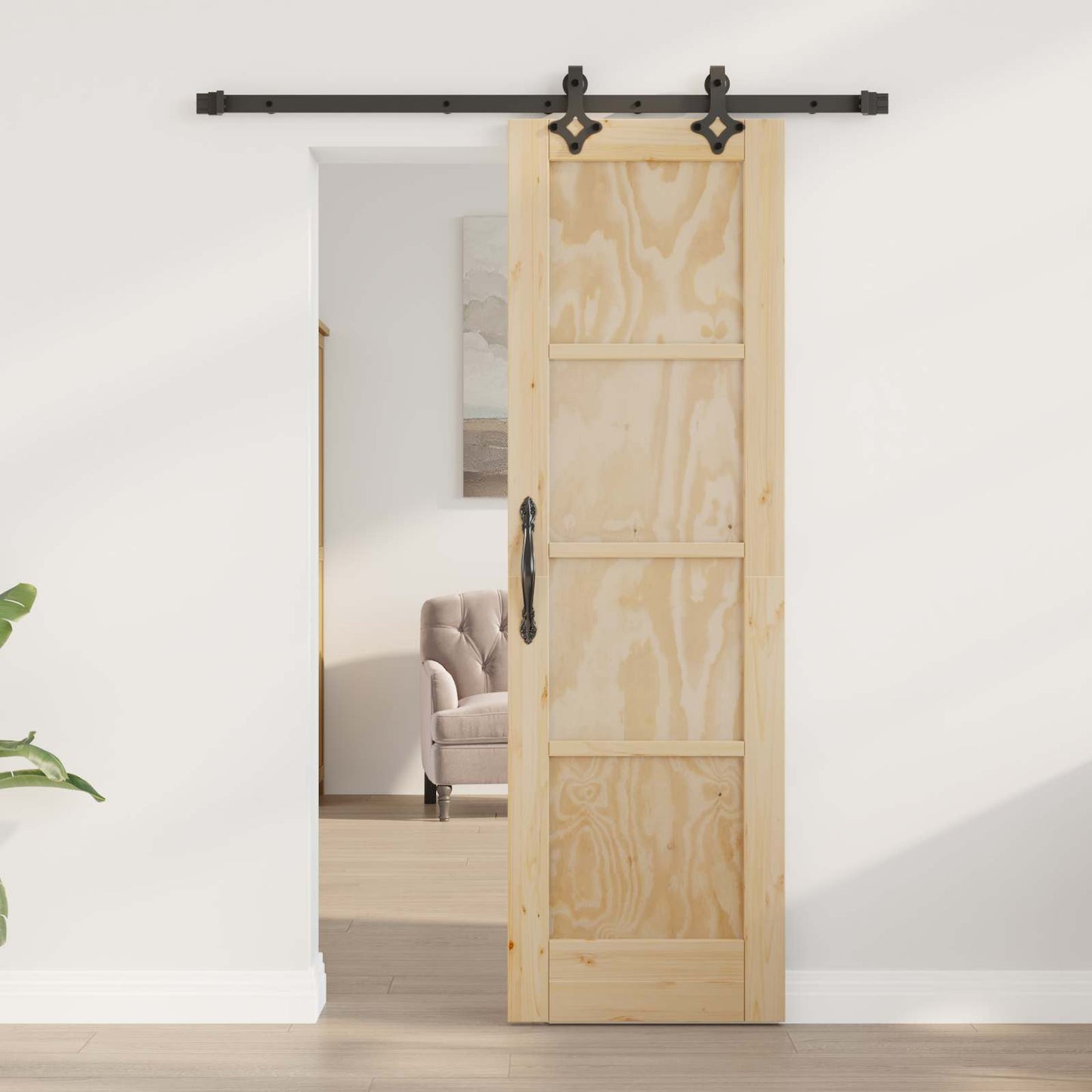 Csúszó ajtó ORKDAL Természetes 61 x 198,5 cm Tömör Fenyőfa