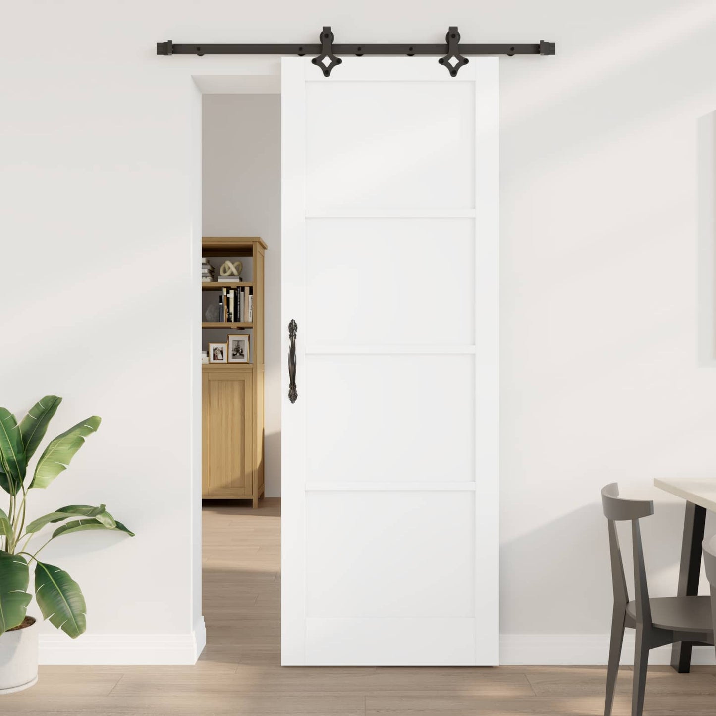 Csúszó ajtó ORKDAL 83 x 232 cm Tömör Fenyőfa Fehér
