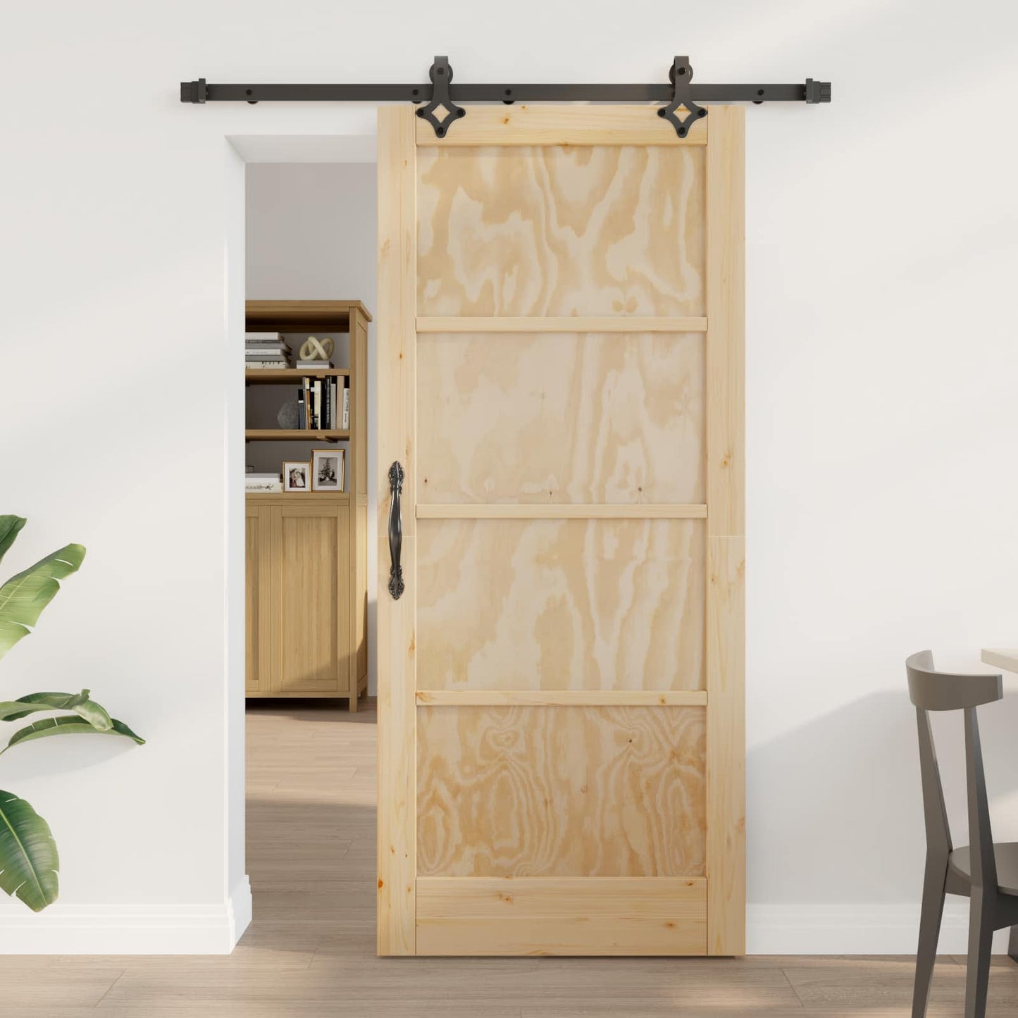 Csúszó ajtó ORKDAL 86 x 198,5 cm Tömör Fenyőfa Természetes