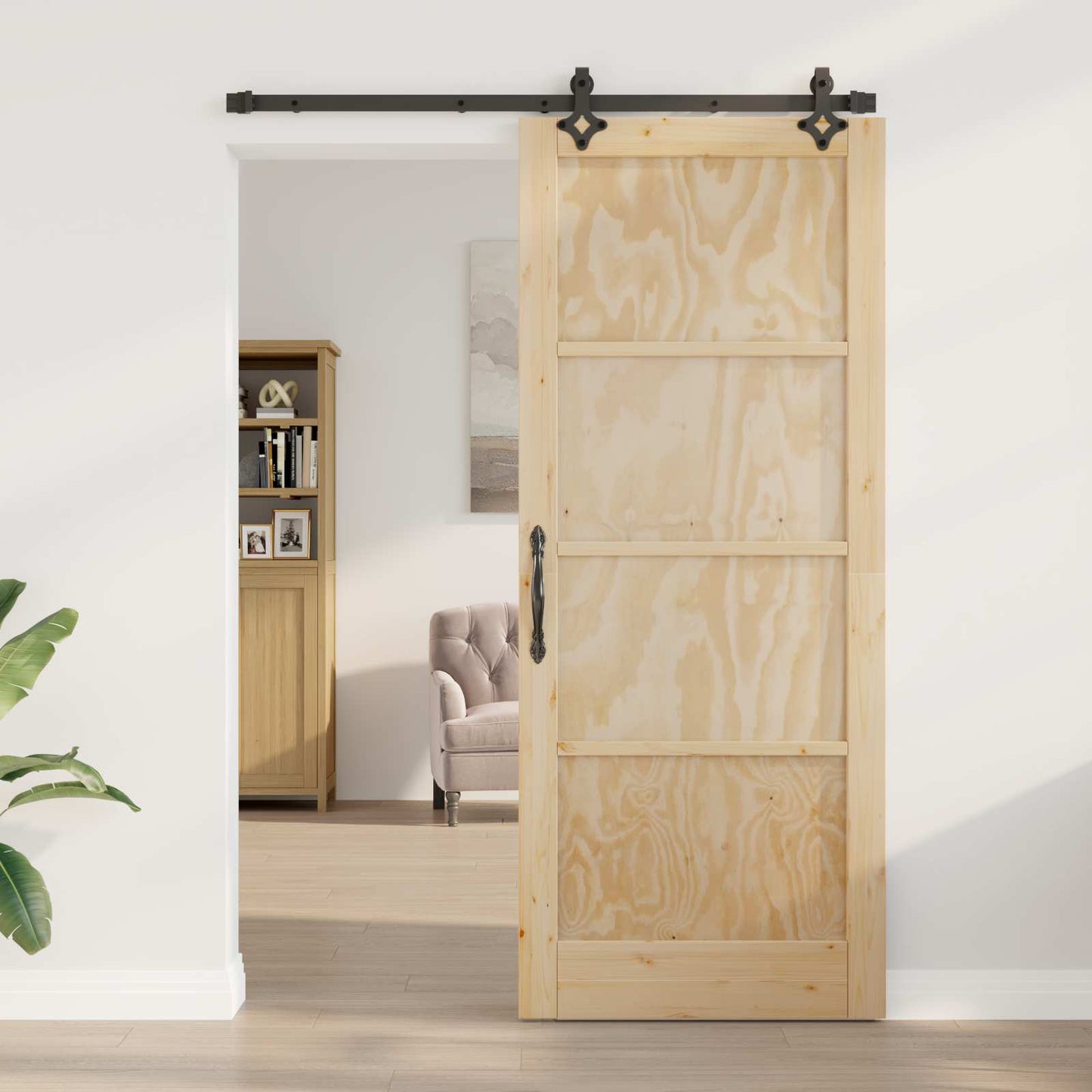 Csúszó ajtó ORKDAL Természetes 86 x 211 cm Tömör Fenyőfa